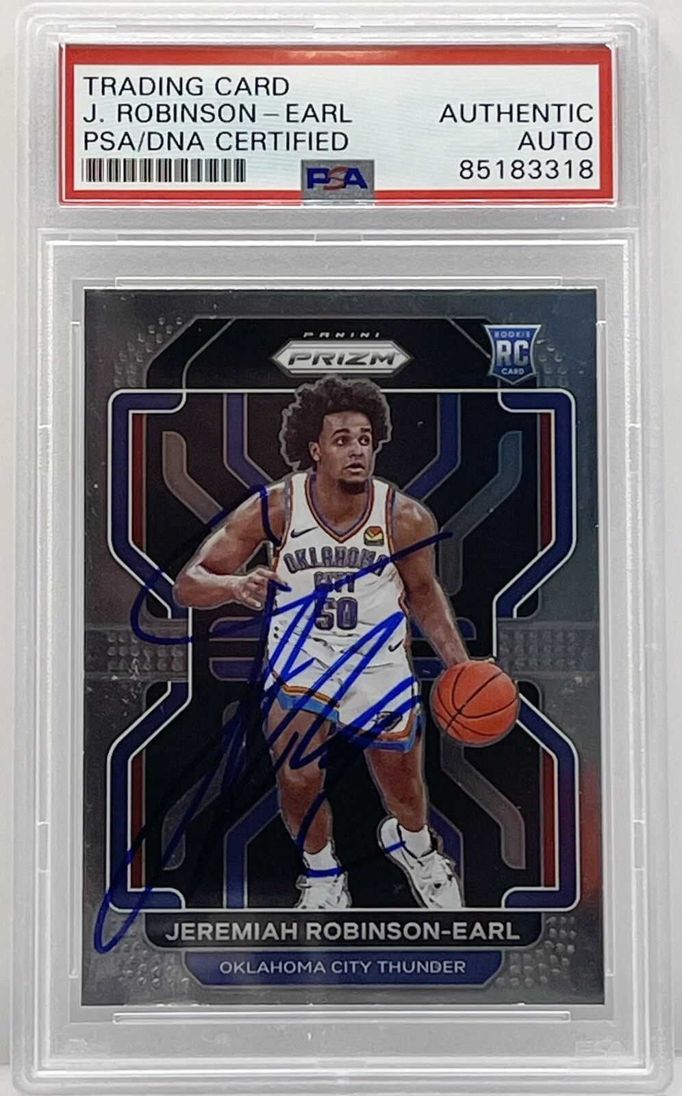 Jeremiah Robinson Earl Signed 2021/2022 Prizm Rookie Card PSA/DNA Slabbed