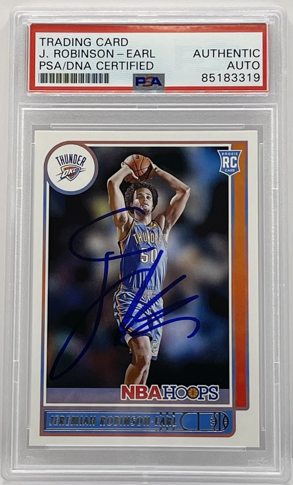 Jeremiah Robinson Earl Signed 2021/2022 NBA Hoops Rookie Card PSA/DNA Slabbed