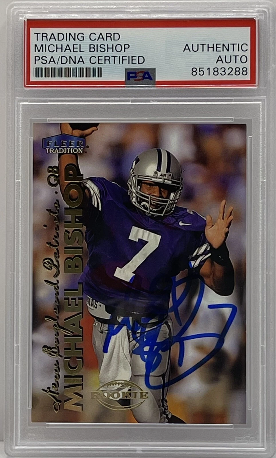 Michael Bishop Signed 1999 Fleer Tradition Rookie Card PSA/DNA Slabbed