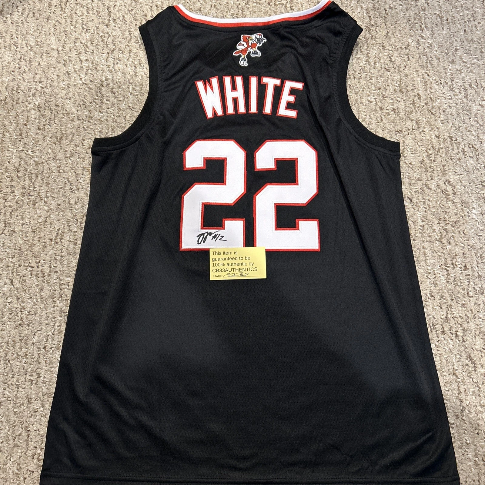 LOUISVILLE CARDINALS- TRE WHITE SIGNED AUTOGRAPH JERSEY COA BASKETBALL