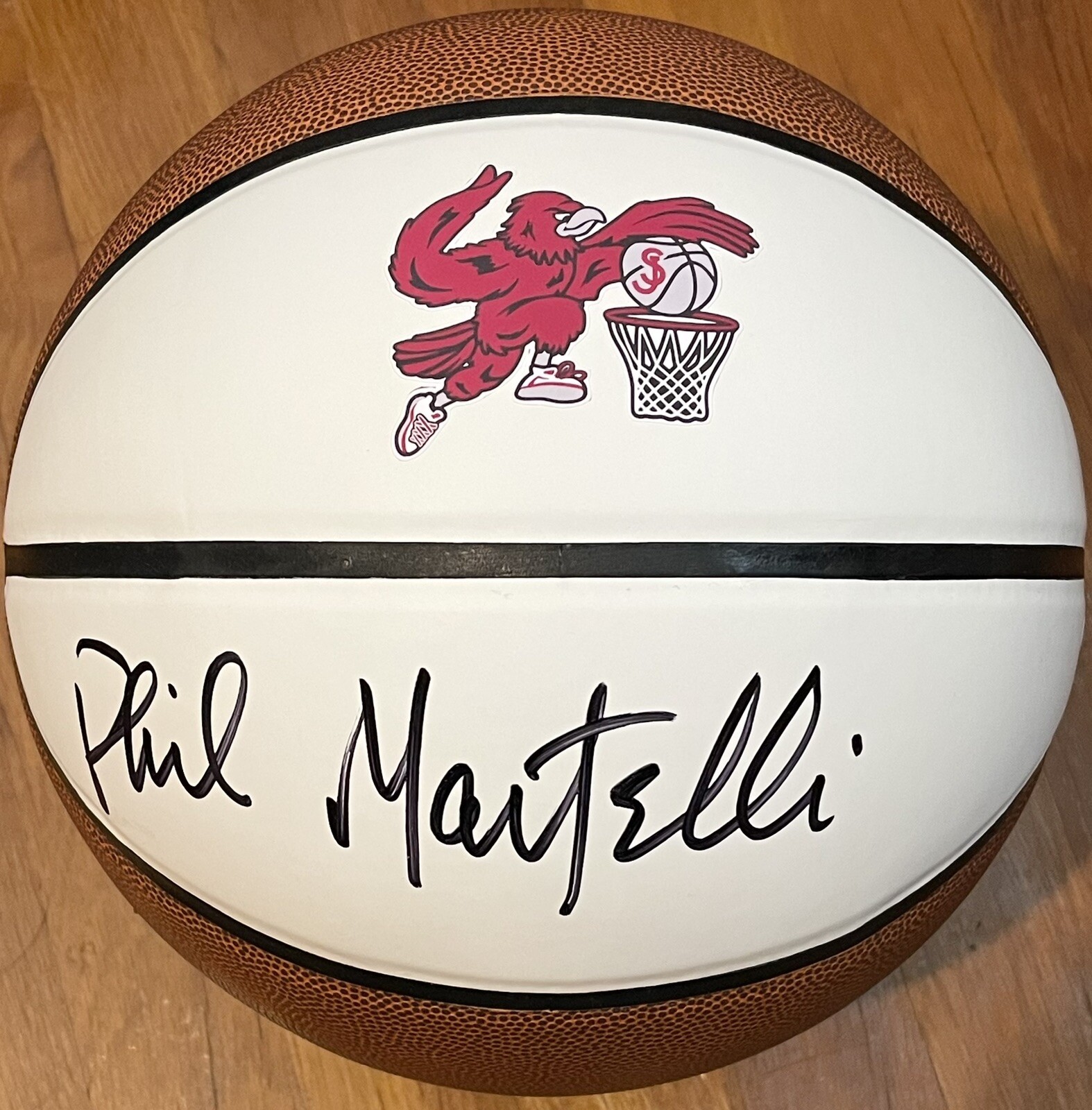 Phil Martelli Signed Autographed Saint Joesph’s Hawks Logo Basketball JSA COA