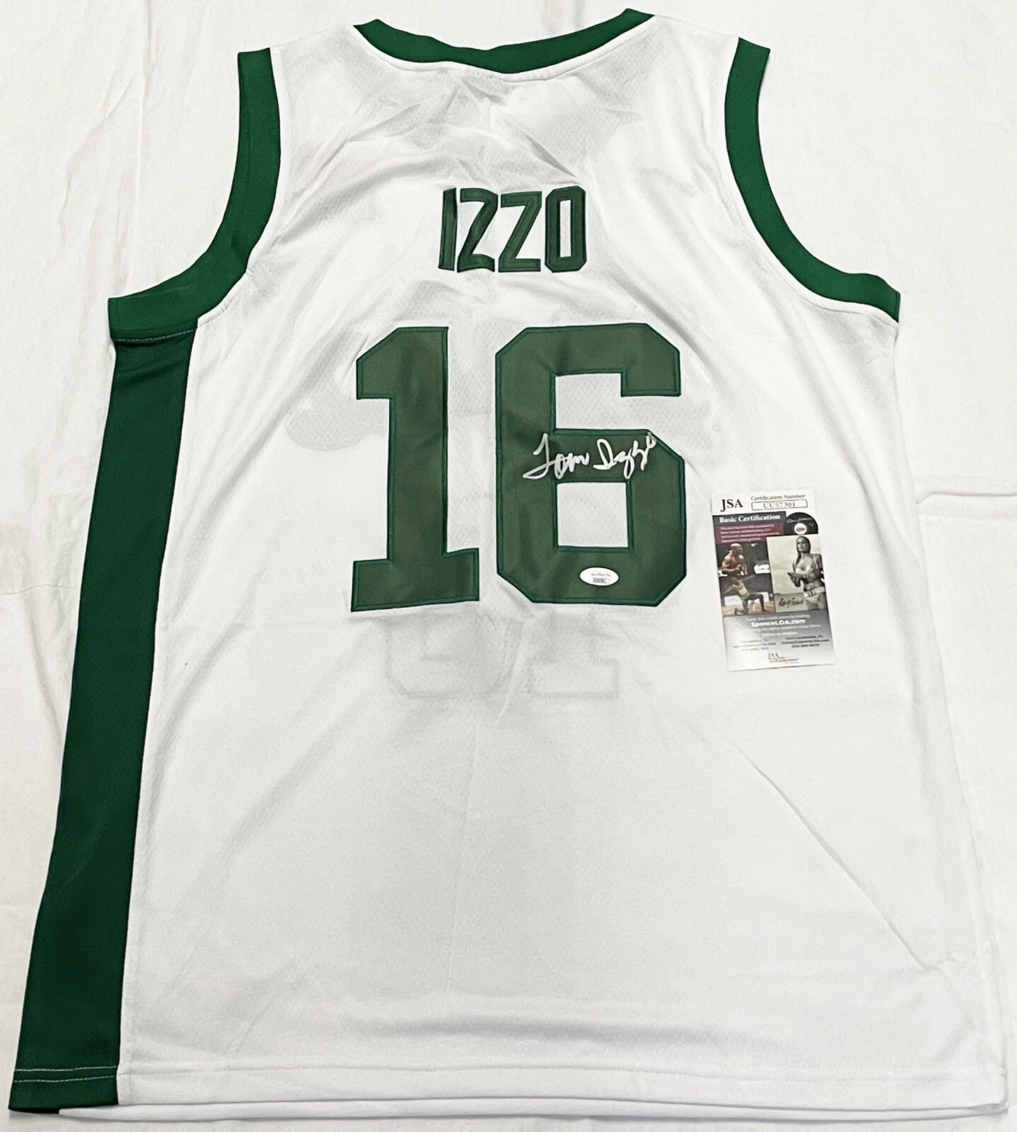 TOM IZZO SIGNED AUTOGRAPHED MICHIGAN STATE SPARTANS BASKETBALL JERSEY JSA COLLECTIBLE MEMORABILIA