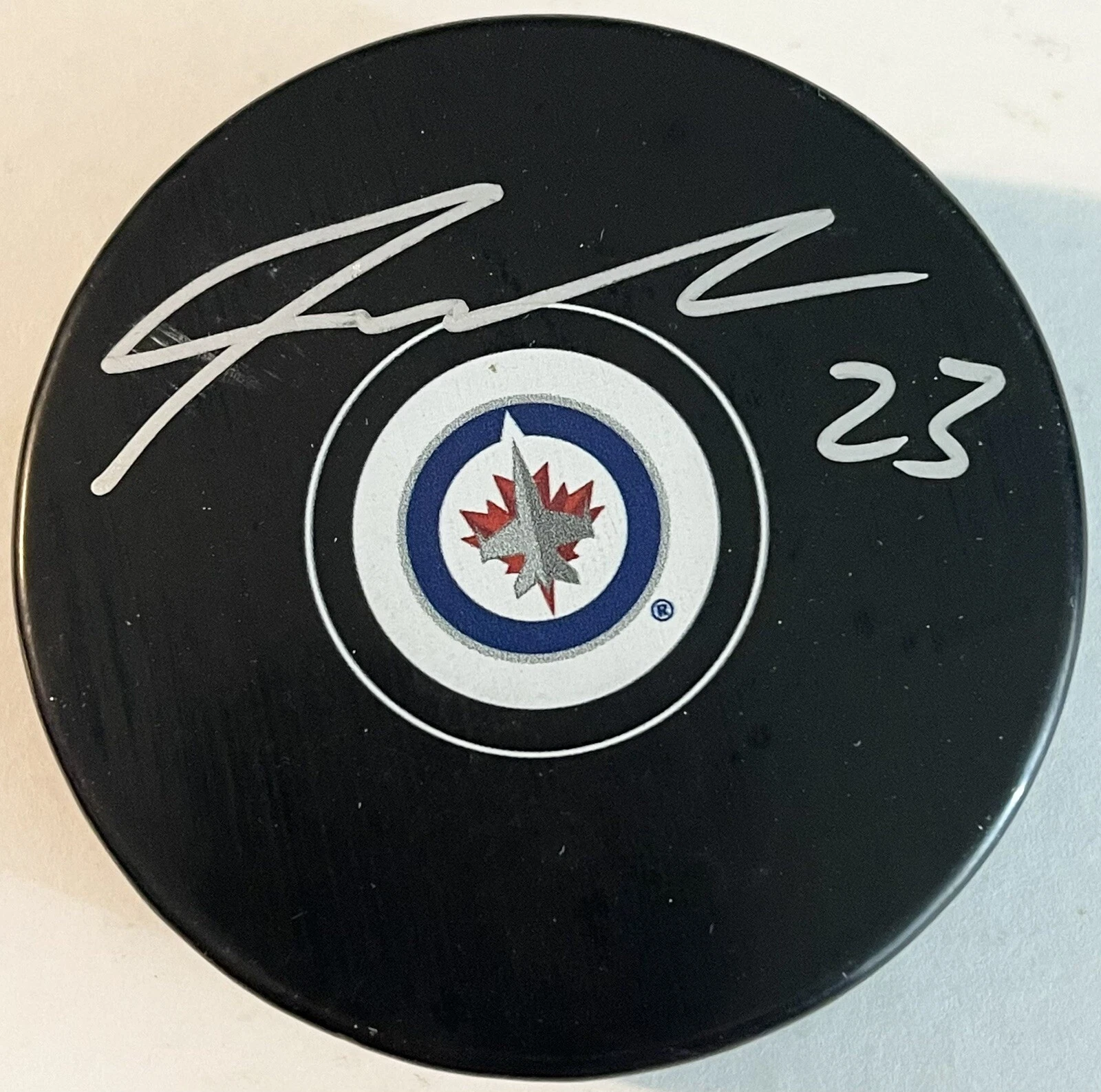 Sean Monahan Signed Autographed Winnipeg Jets NHL Puck PSA/DNA COA