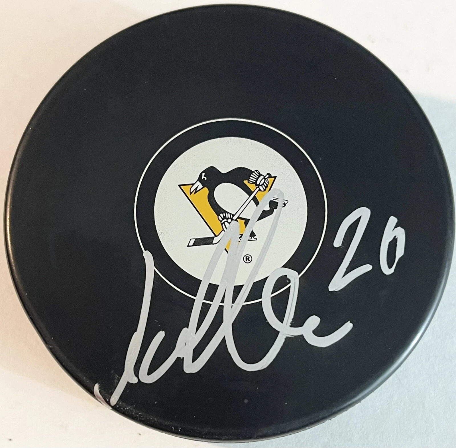 Lars Eller Signed Autographed Pittsburgh Penguins Logo Hockey Puck PSA/DNA