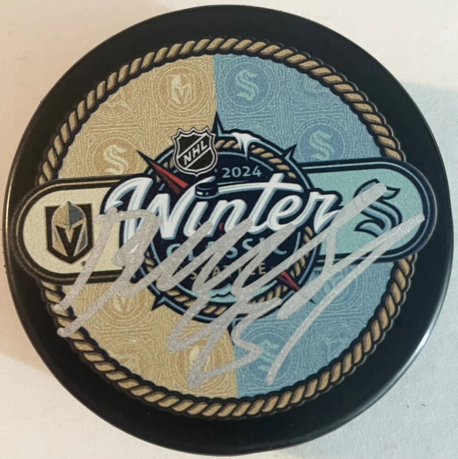 Andrei Burokowsky Signed Autographed Seattle Kracken Winter Classic Puck PSA/DNA