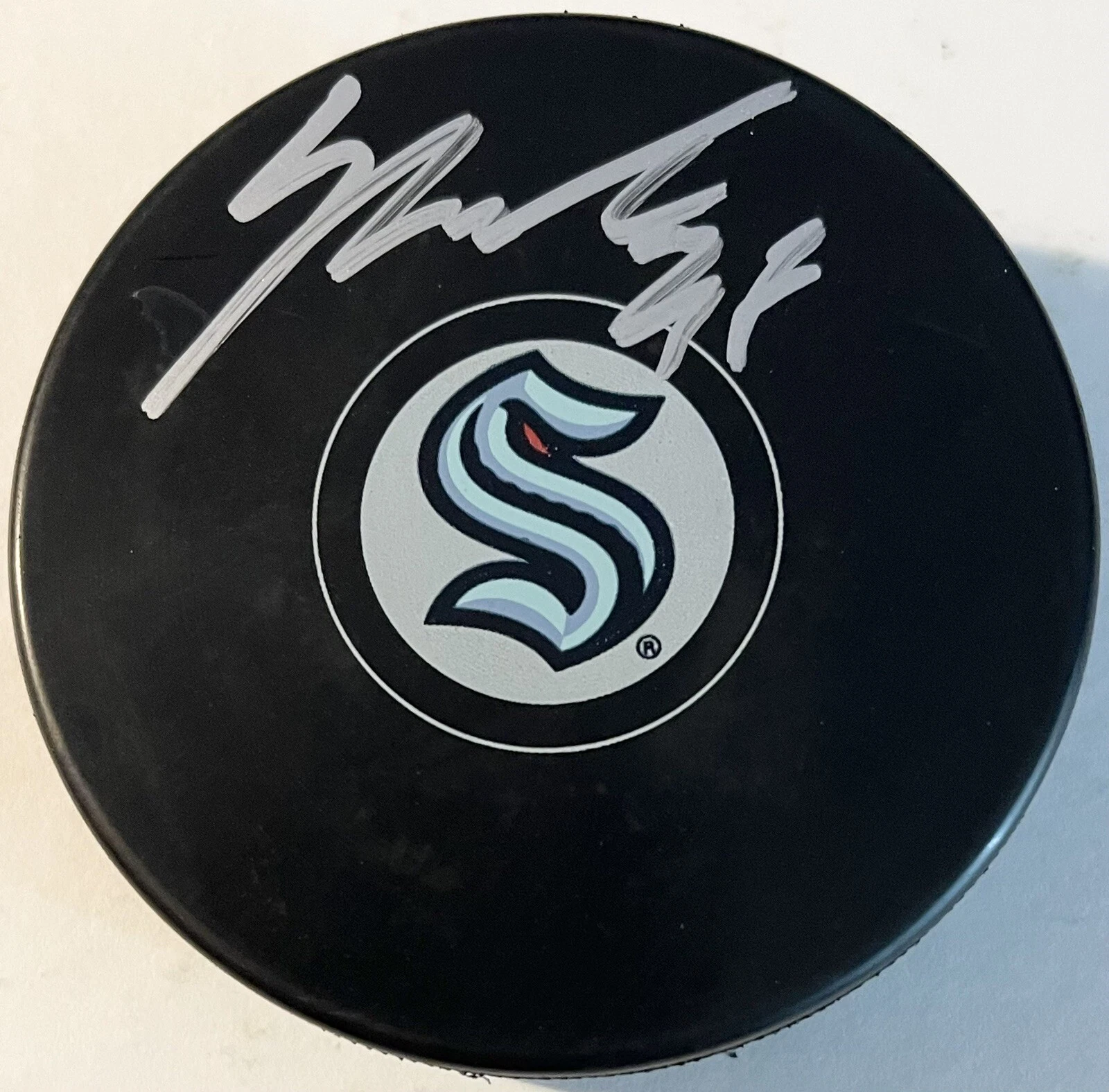 Yanni Gourde Signed Autographed Seattle Kracken Logo Hockey Puck PSA/DNA