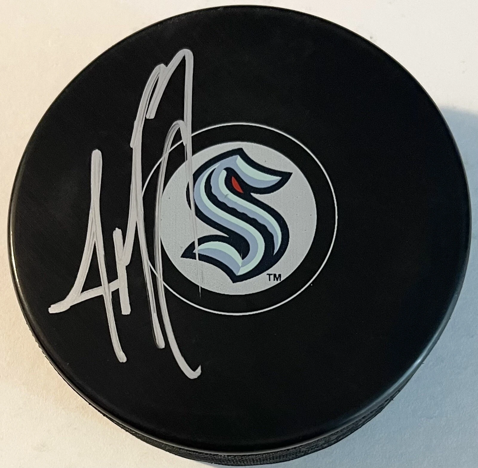 JT Brown Signed Autographed Seattle Kracken Logo Hockey Puck PSA/DNA