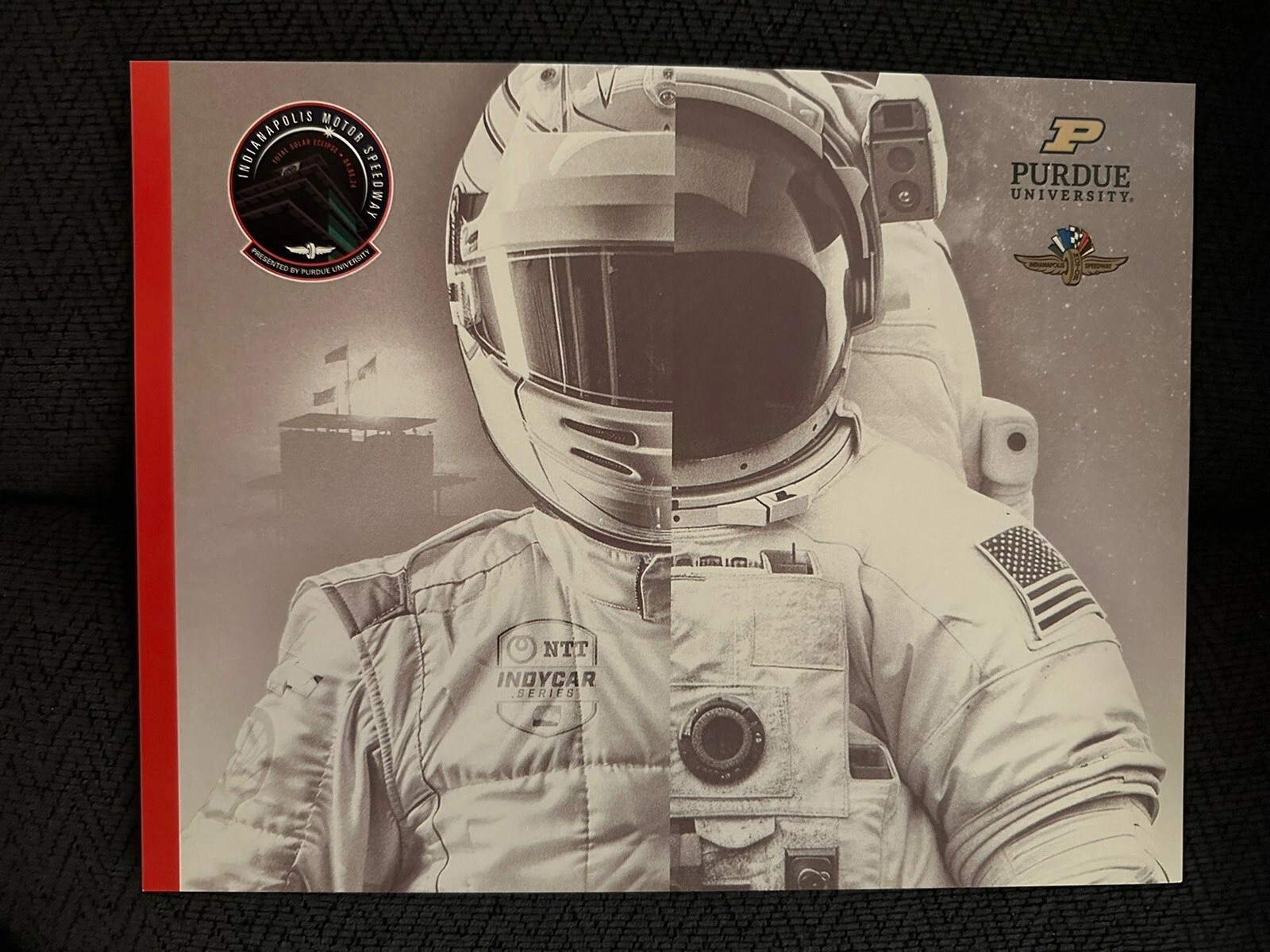 2024 Total Eclipse Indianapolis Motor Speedway NASA Purdue Handout Card Indy 500