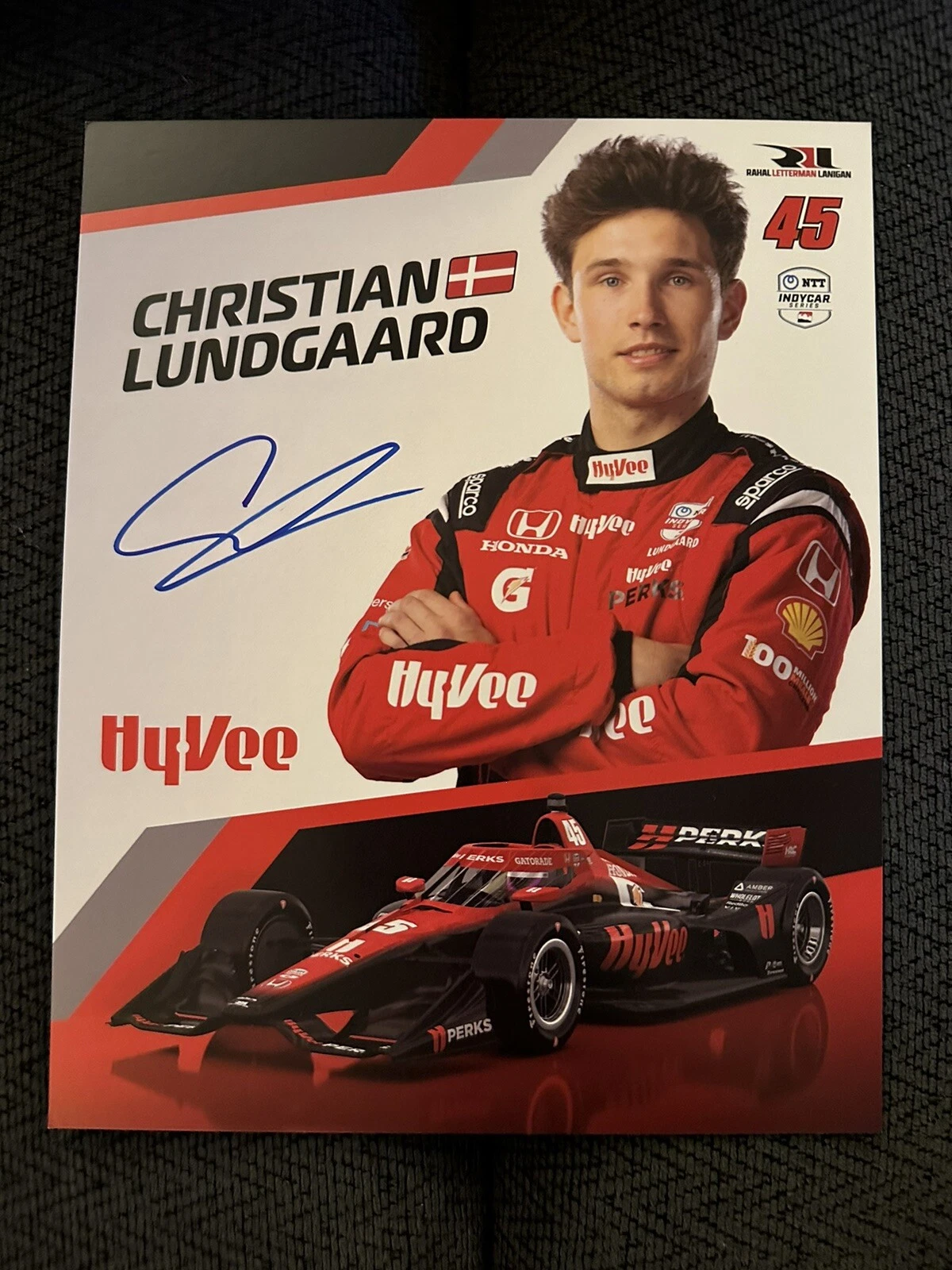 Christian Lungaard Indy 500 Signed Car Promo Hero Card Indianapolis