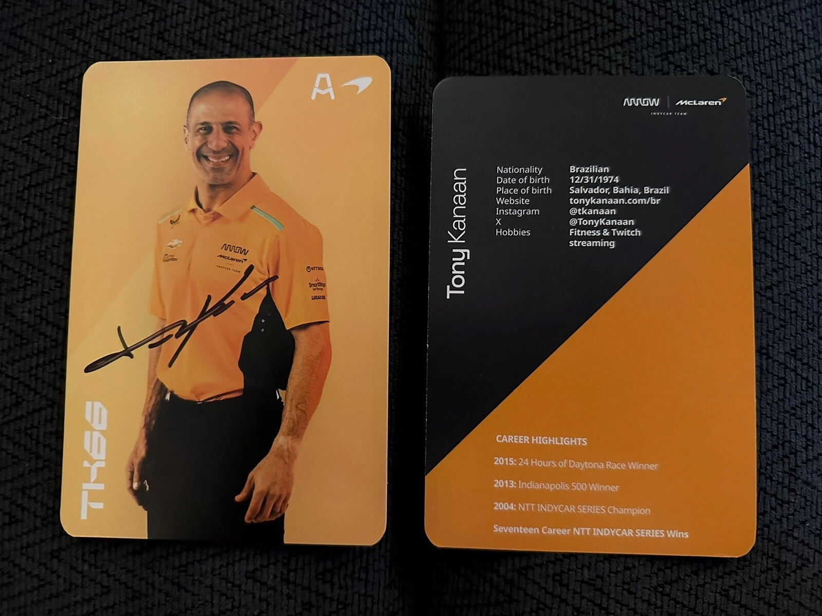 Tony Kanaan Indy 500 Signed Car Promo Hero Card Indianapolis