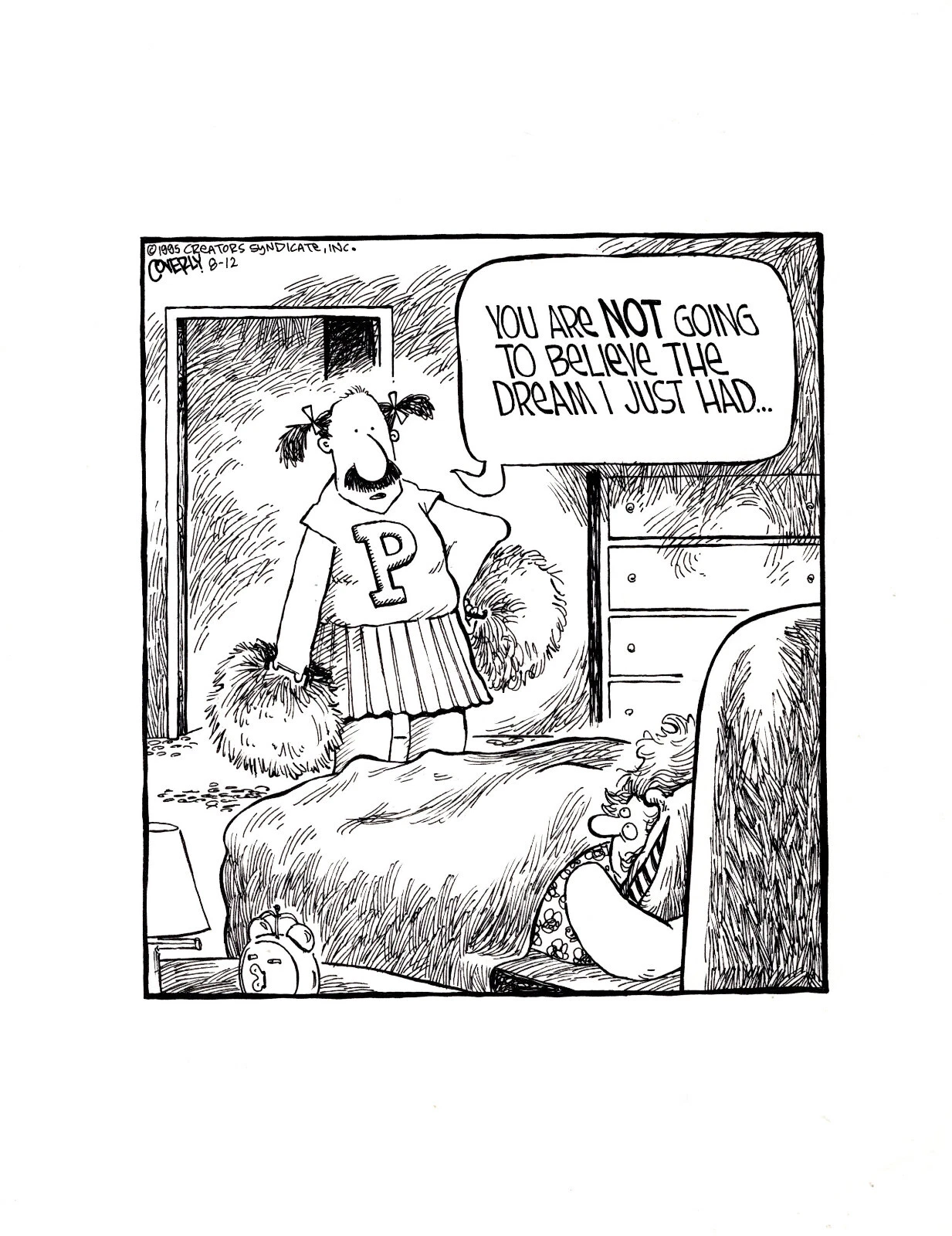 DAVE COVERLY SIGNED ORIGINAL SPEED BUMP PEN+INK DAILY 1995 CRAZY DREAMS