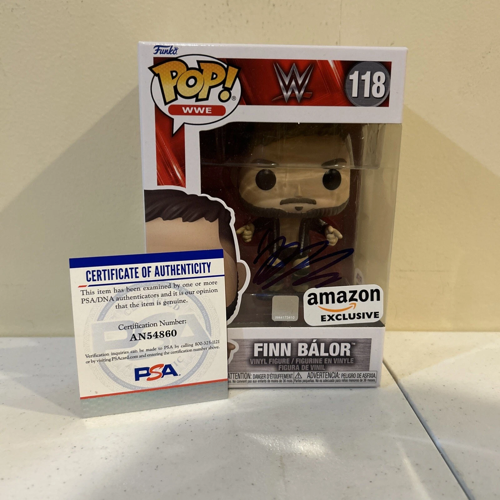 FINN BALOR SIGNED AUTOGRAPH WWE FUNKO POP 118 PSA COA EXCLUSIVE