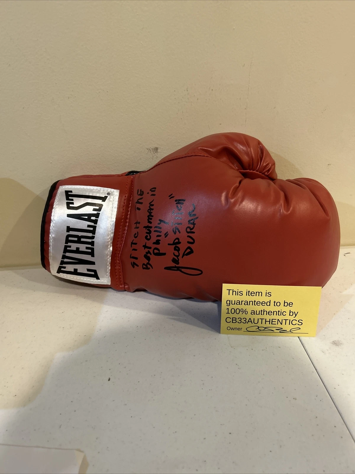 JACOB STITCH DURAN SIGNED AUTOGRAPH BOXING GLOVE COA CREED CUTMAN ROCKY