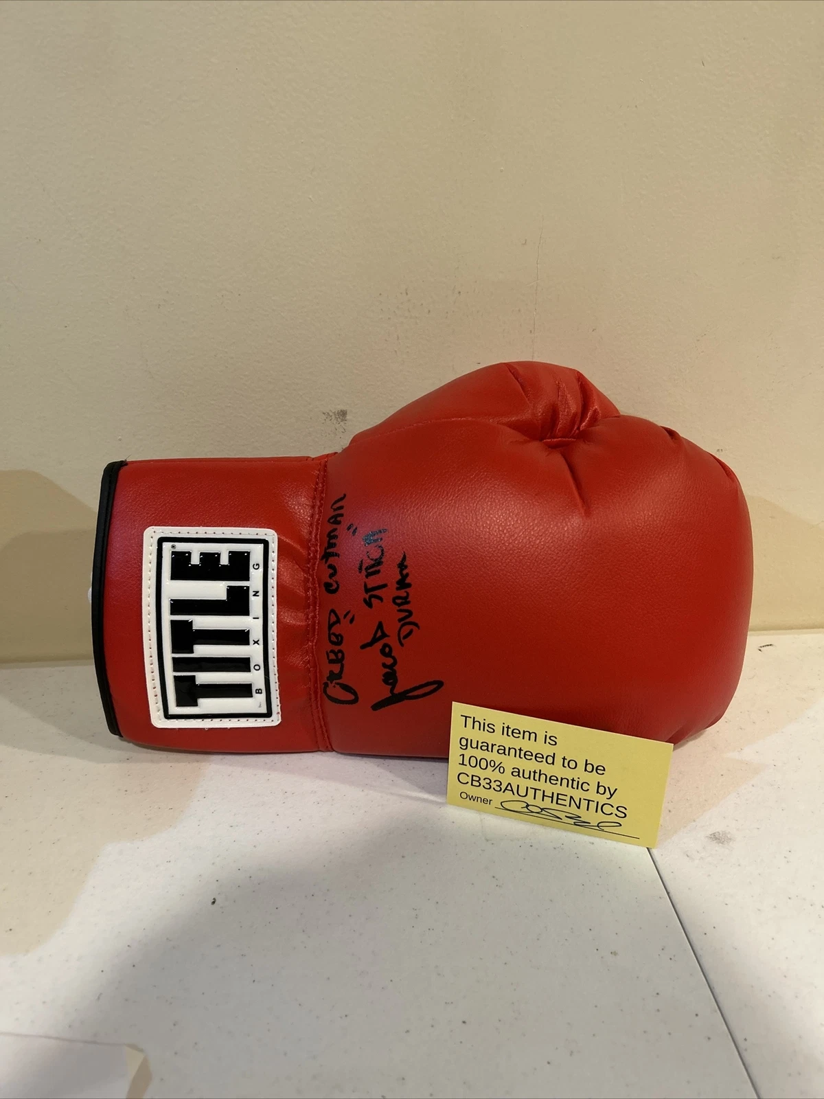 JACOB STITCH DURAN SIGNED AUTOGRAPH BOXING GLOVE COA CREED CUTMAN ROCKY