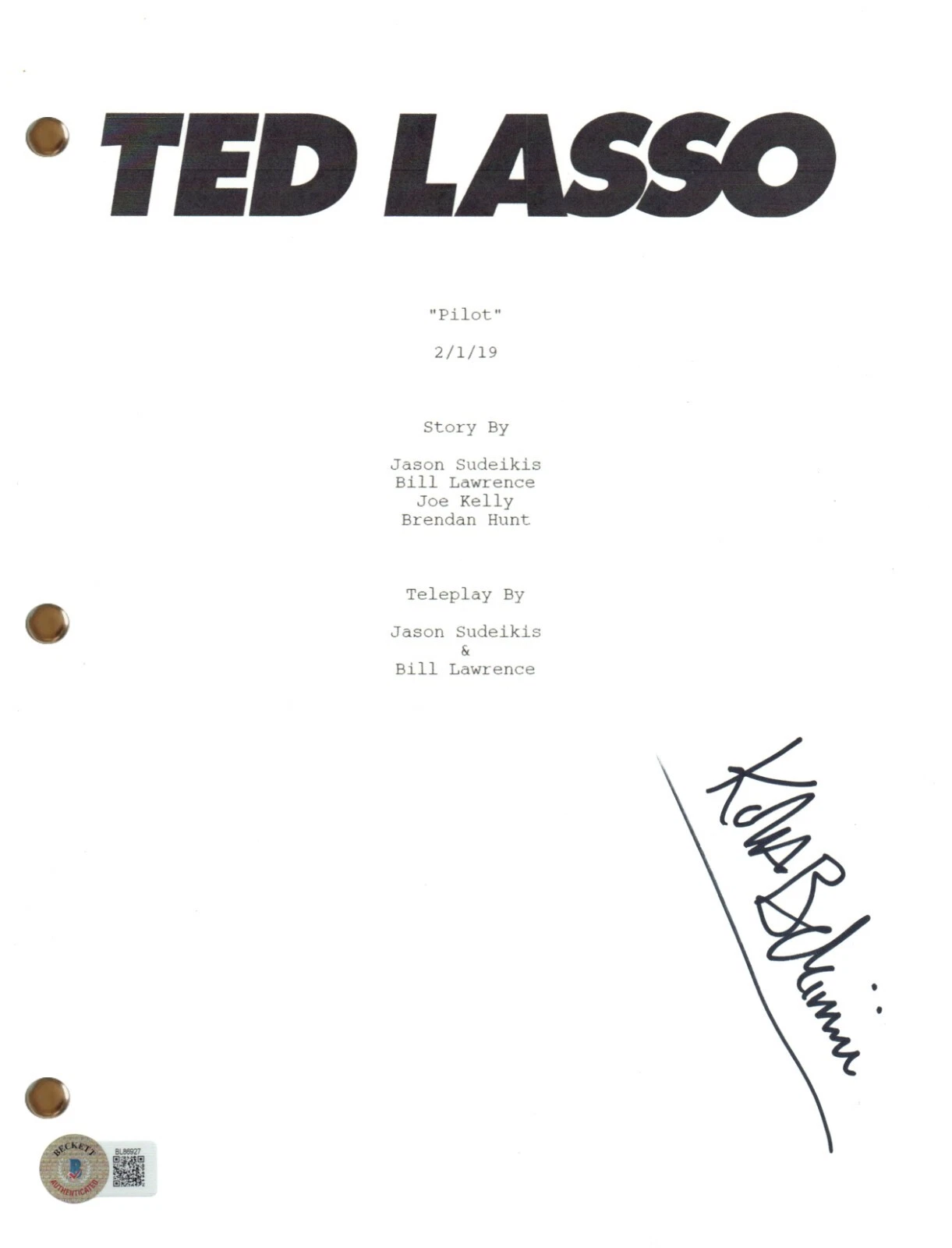 Kola Bokinni Signed Autograph Ted Lasso Pilot Episode Script Isaac Beckett COA