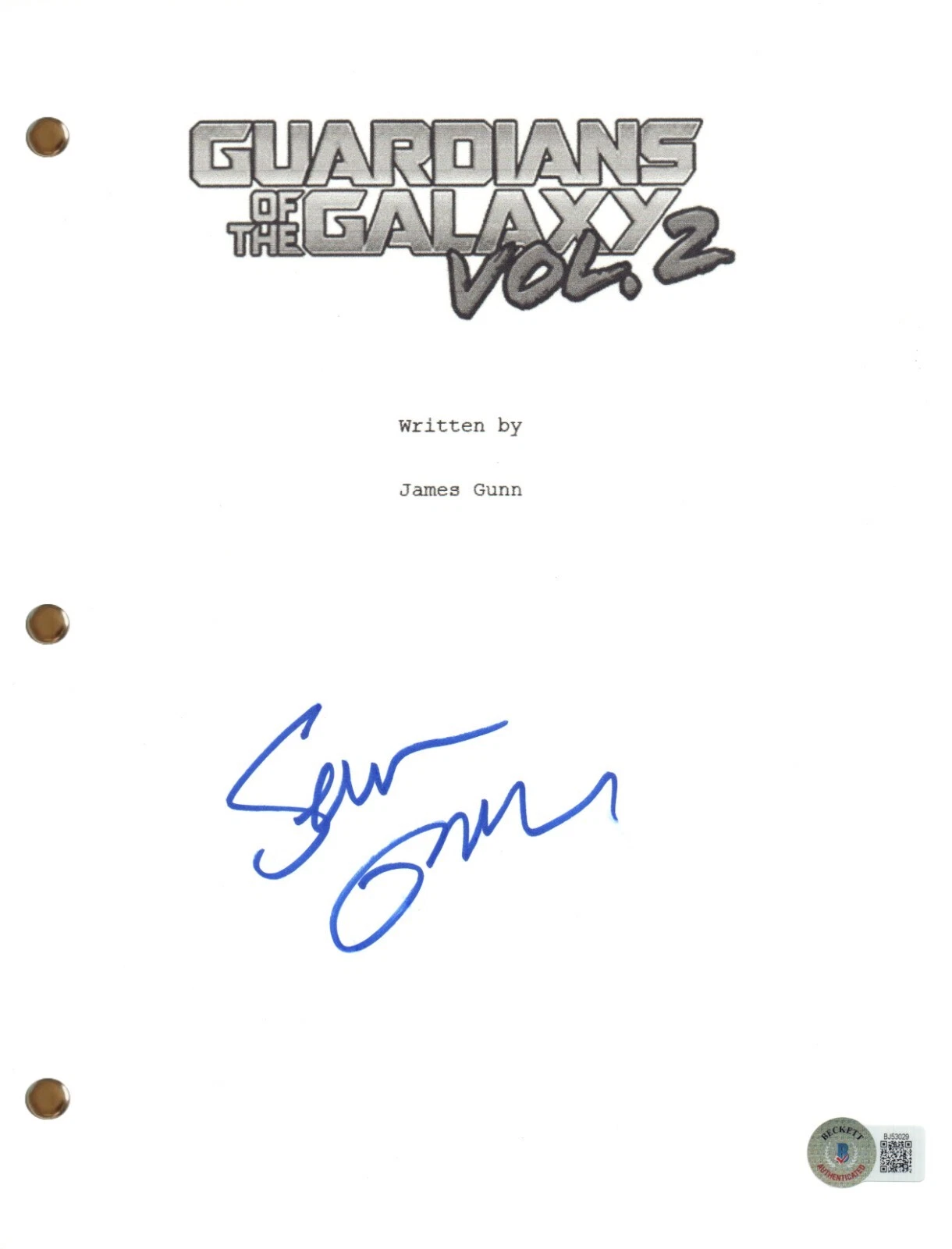 Sean Gunn Signed Autograph Guardians of the Galaxy Vol 2 Script Screenplay BAS
