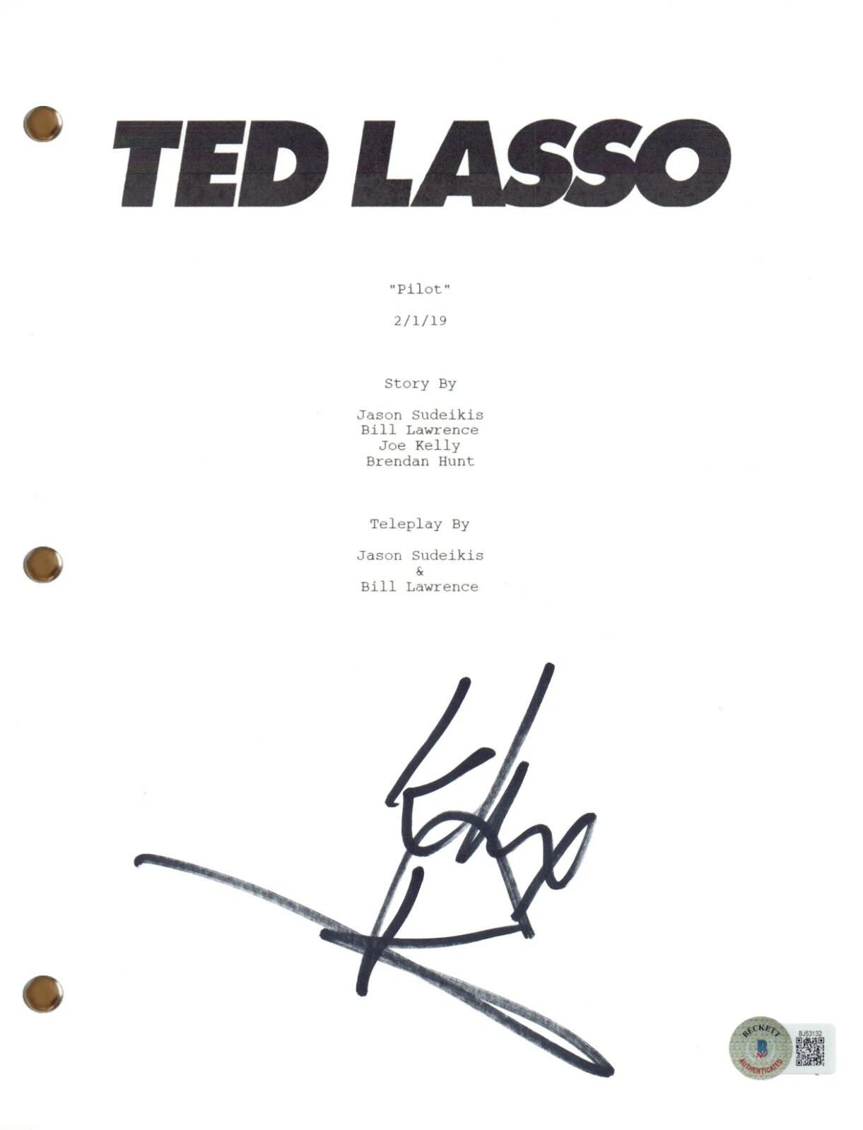 Kola Bokinni Signed Autograph Ted Lasso Pilot Script Isaac McAdoo Beckett COA