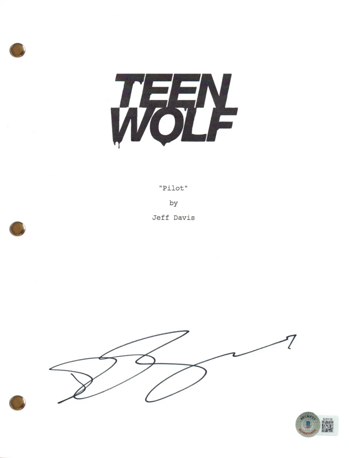 JR Bourne Signed Autograph Teen Wolf Pilot Script Screenplay J.R. Beckett COA