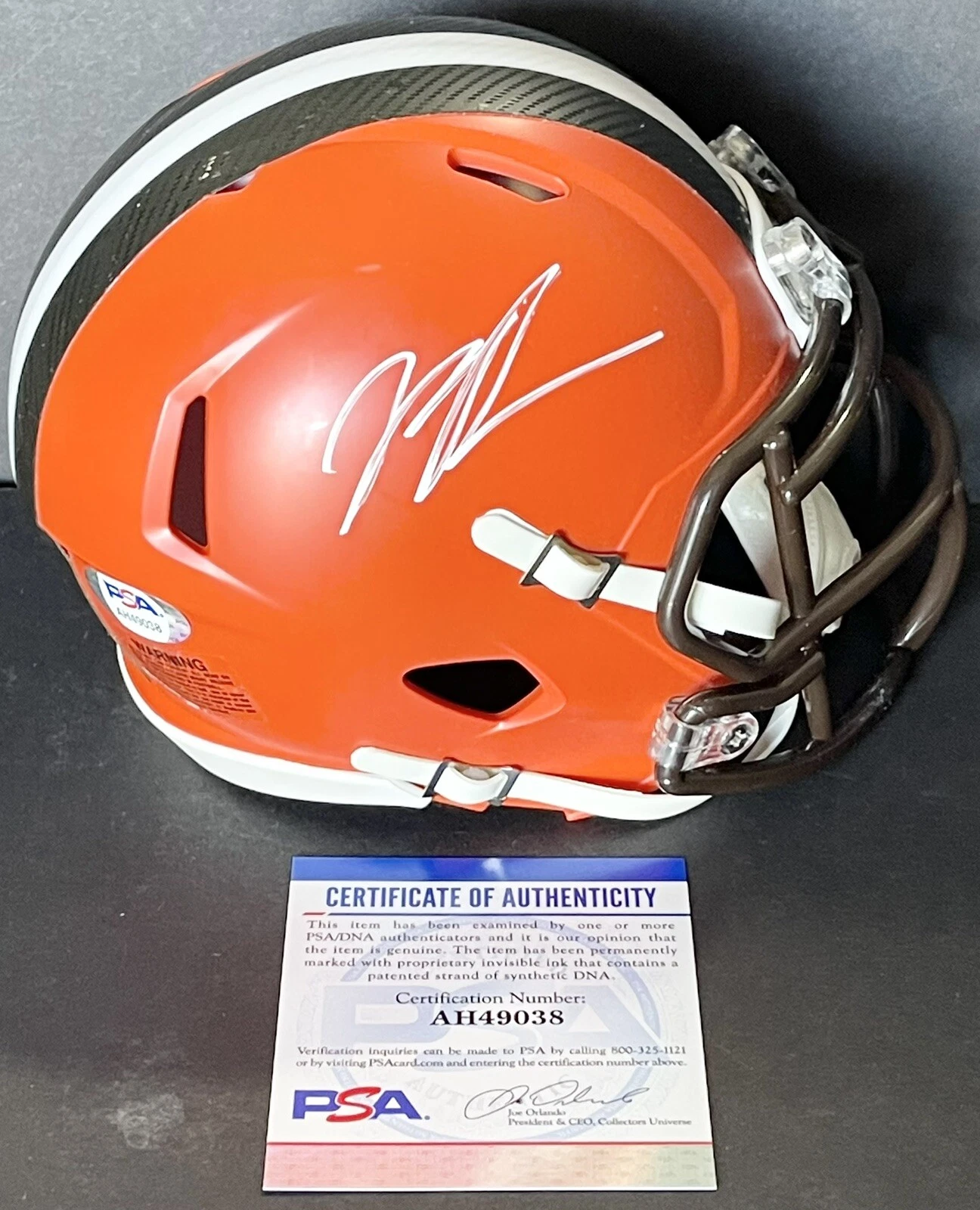 Jordan Elliott Signed Autographed Cleveland Browns Mini Helmet Psa/Dna