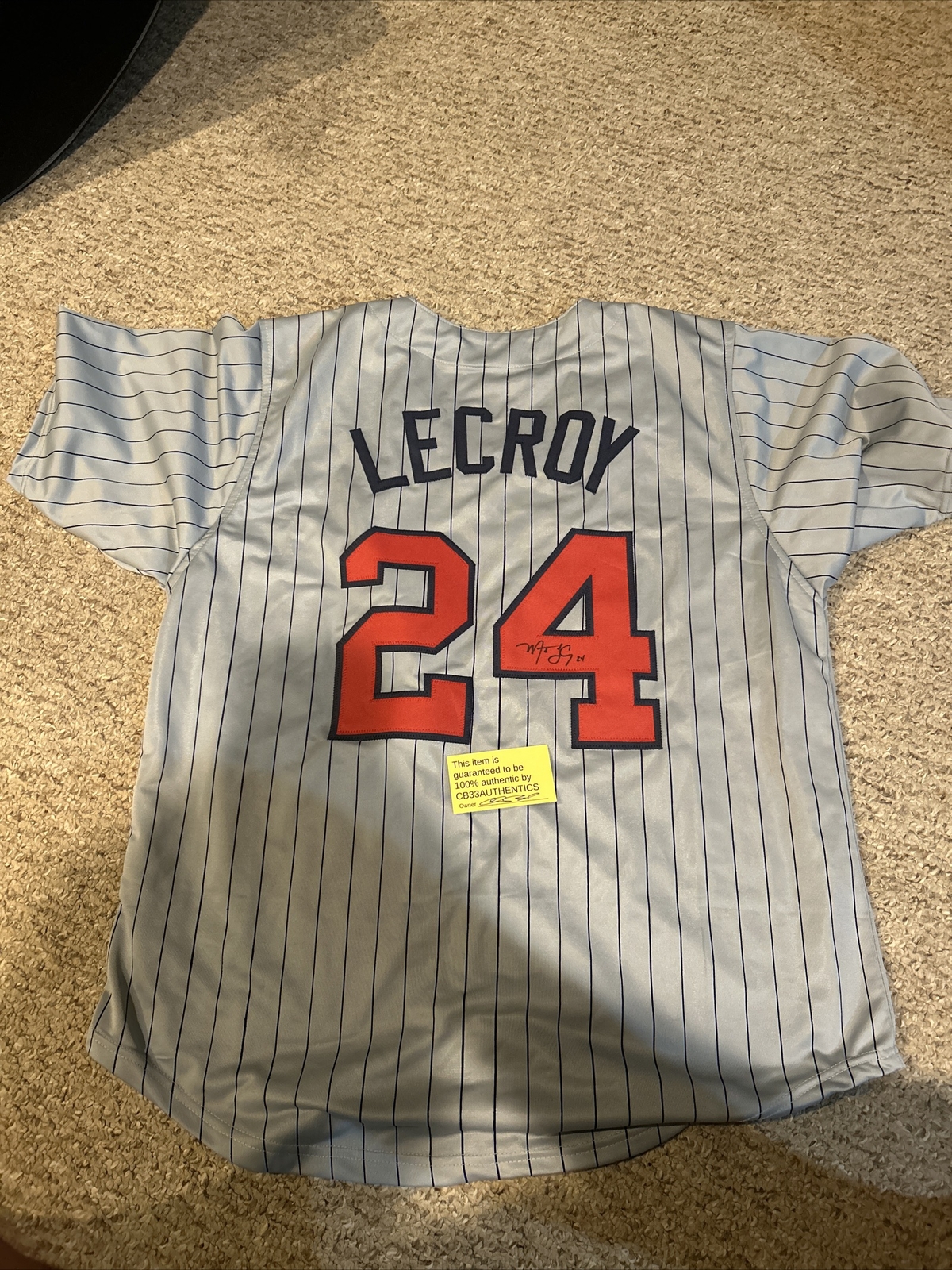 MINNESOTA TWINS- MATTHEW LECROY SIGNED AUTOGRAPH JERSEY COA BASEBALL