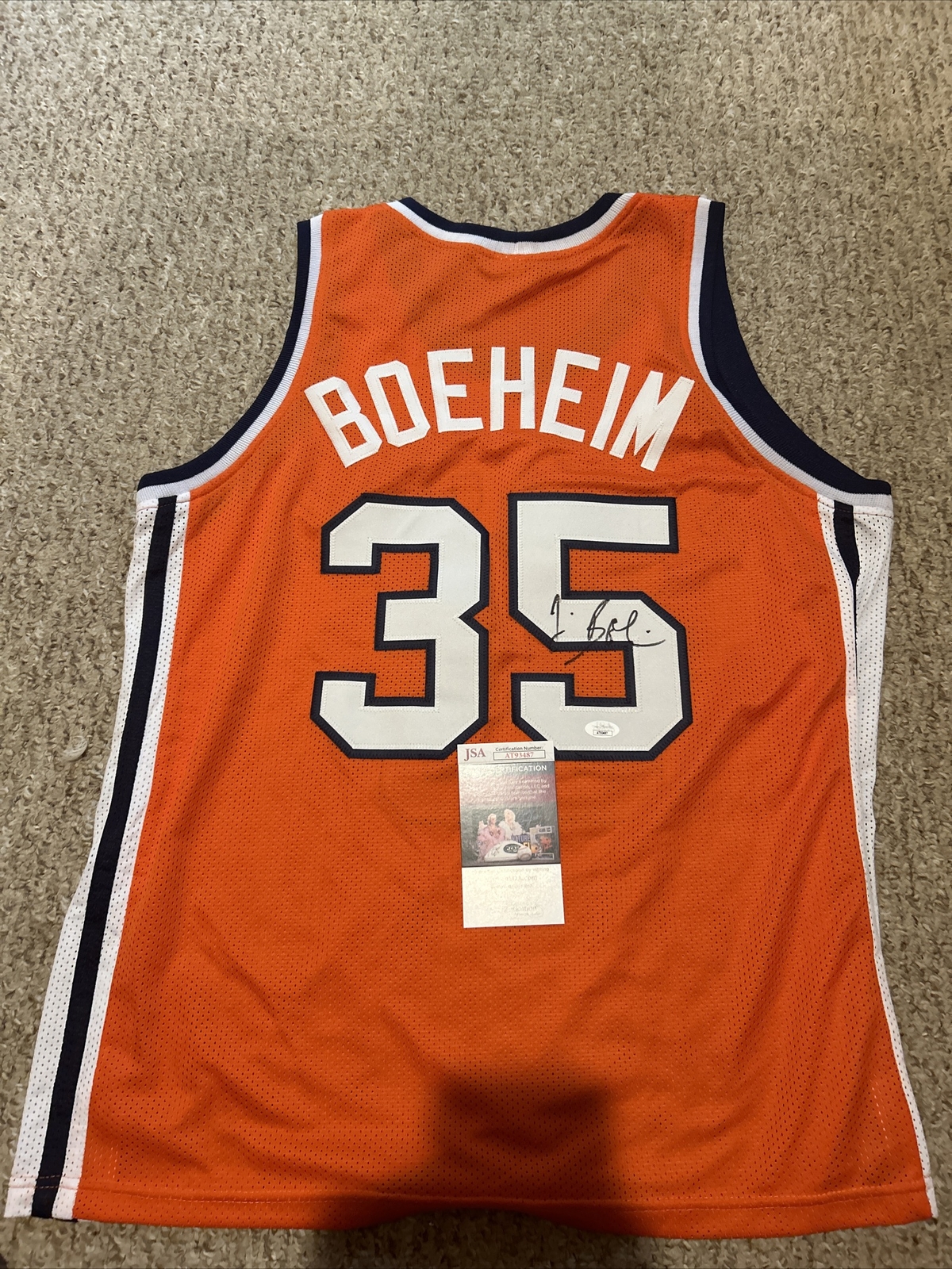 SYRACUSE ORANGE- JIM BOEHEIM SIGNED AUTOGRAPH JERSEY JSA COA BASKETBALL HOF CUSE