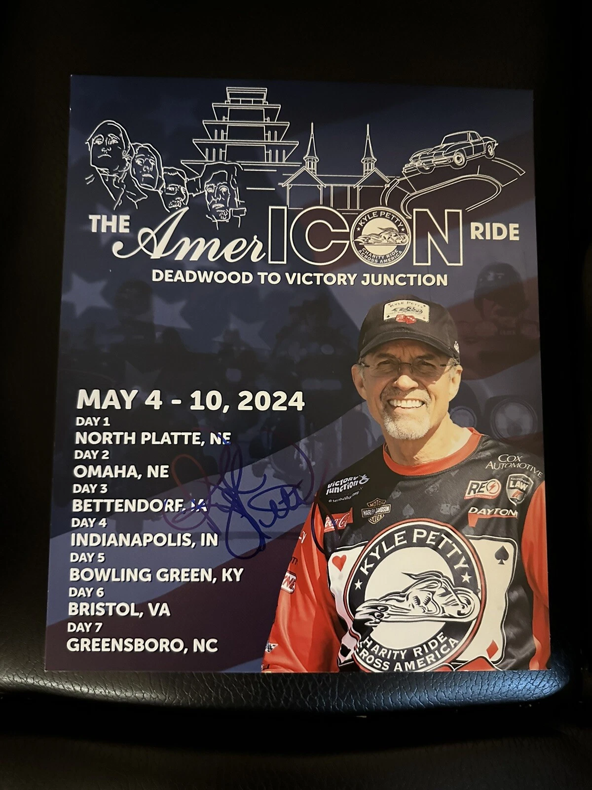 Richard Kyle Petty Signed 2024 Victory Junction Camp Ride Kenny Mike Wallace +4