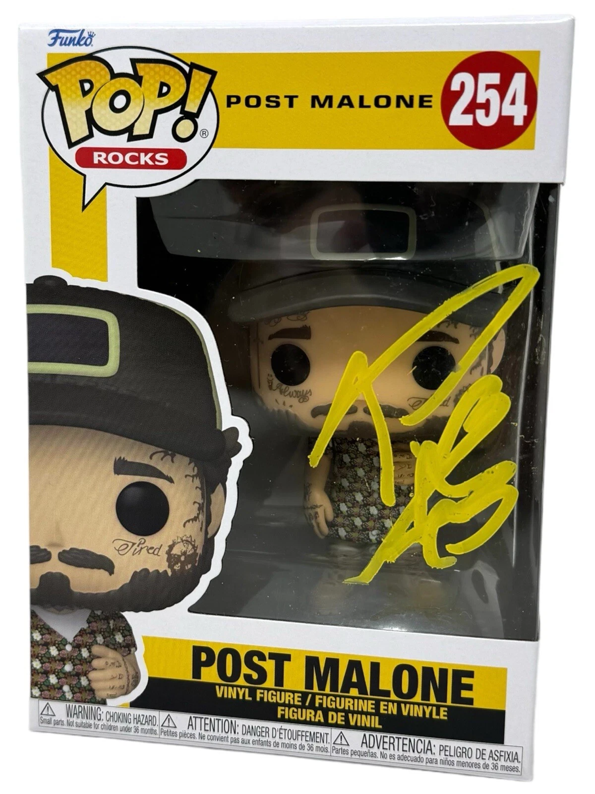 Post Malone Signed Autograph Funko Pop #254 Stoney Austin Figure Beckett COA