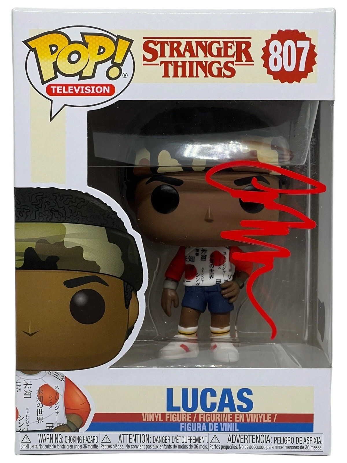 Caleb McLaughlin Signed Stranger Things Lucas Funko Pop 807 Autograph BAS COA