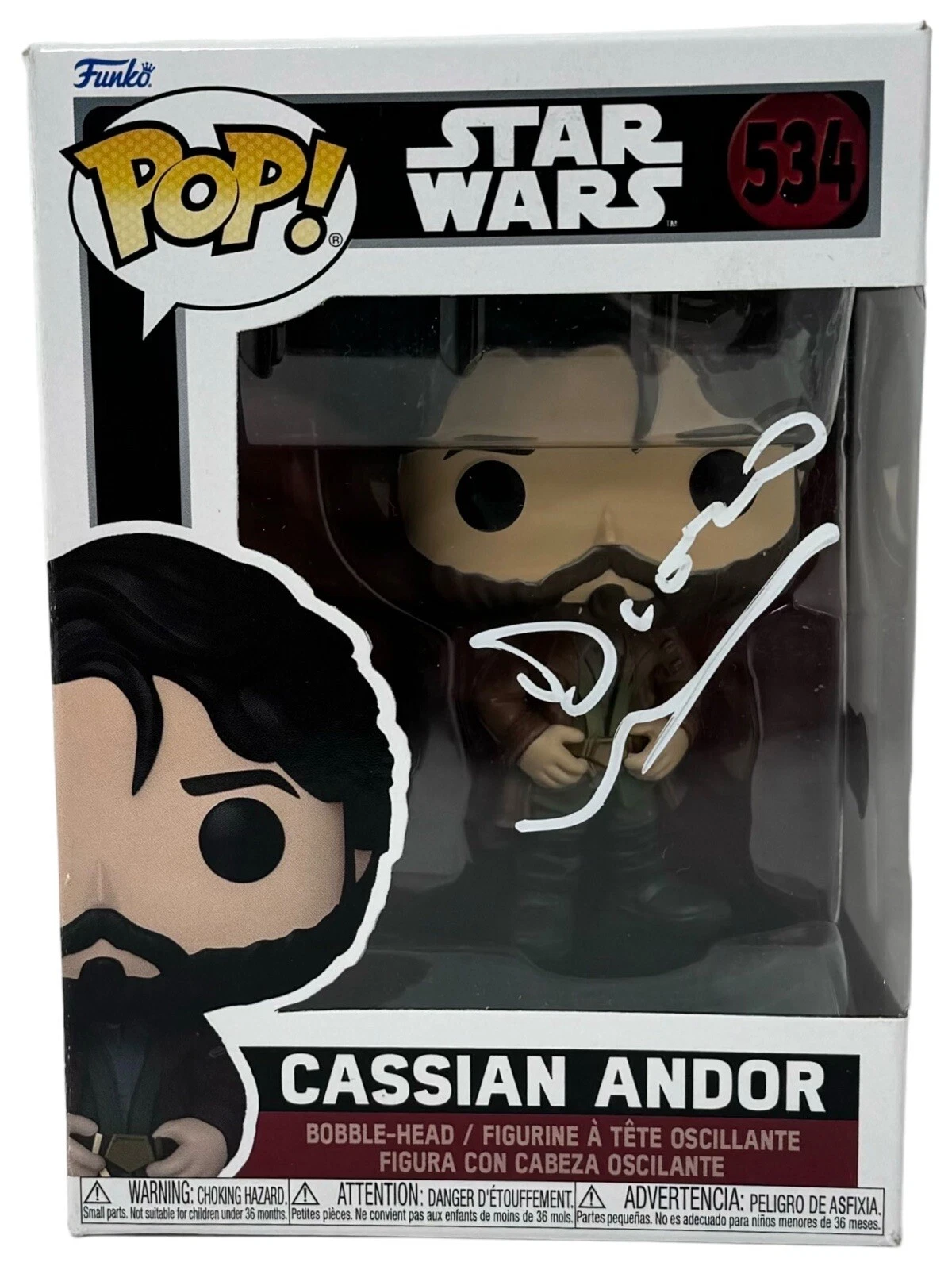 Diego Luna Signed Star Wars Cassian Andor 534 Funko Pop Autograph Beckett COA