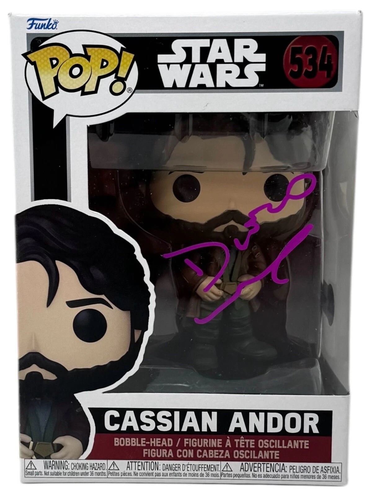 Diego Luna Signed Autograph Funko Pop Star Wars Cassian Andor 534 Beckett COA 36