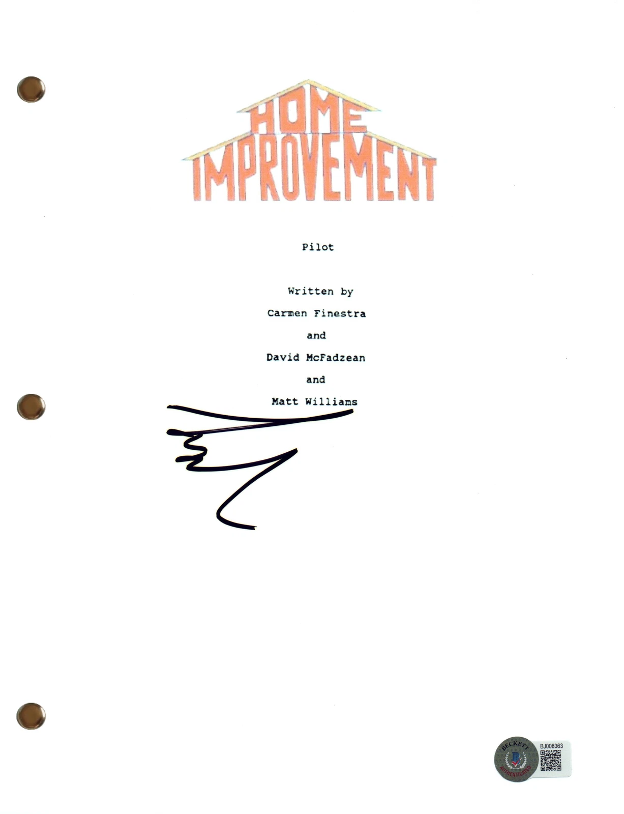 Tim Allen Signed Autograph Home Improvement Pilot Script Screenplay Beckett COA