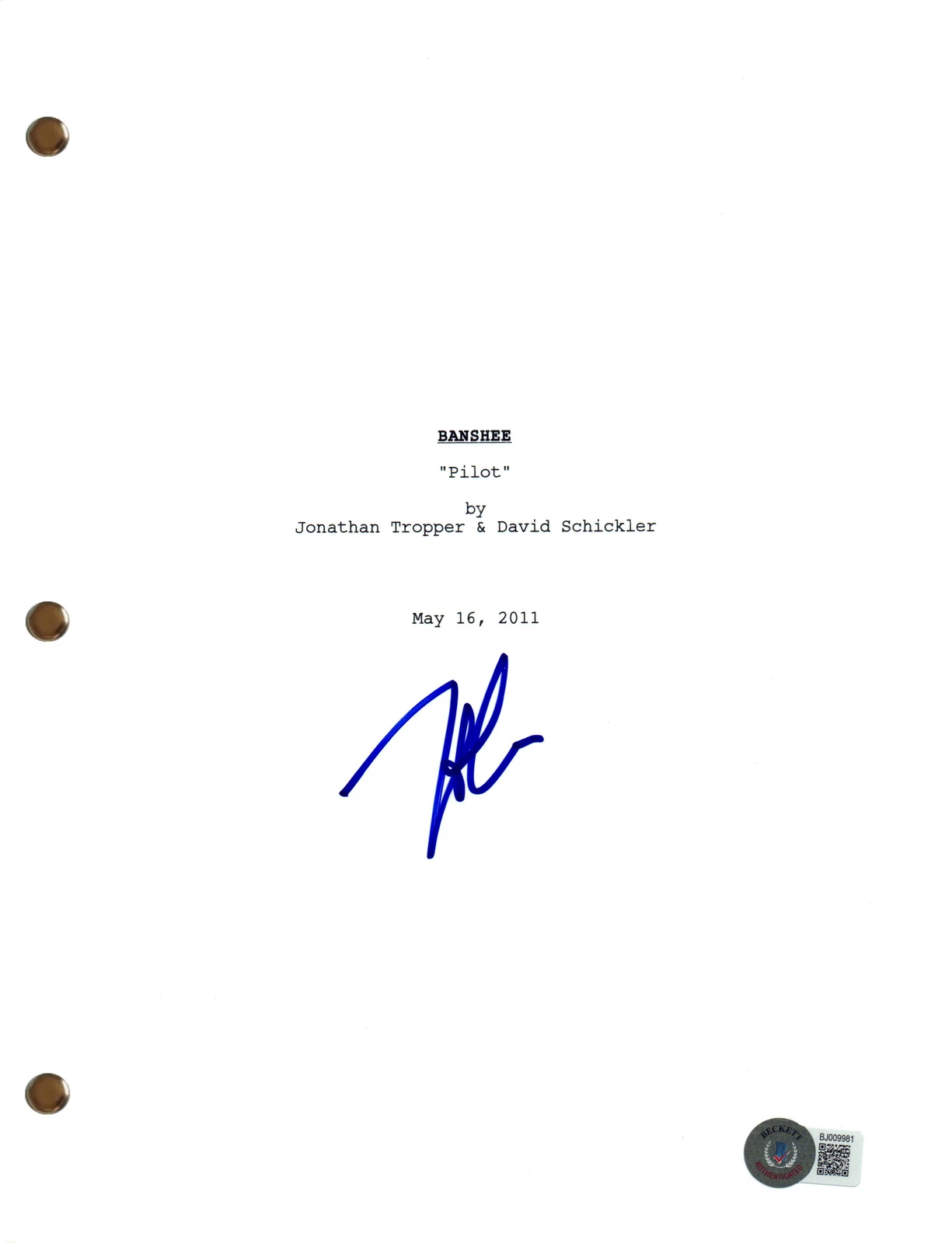 Hoon Lee Signed Autograph Banshee Pilot Episode Script Screenplay Beckett COA