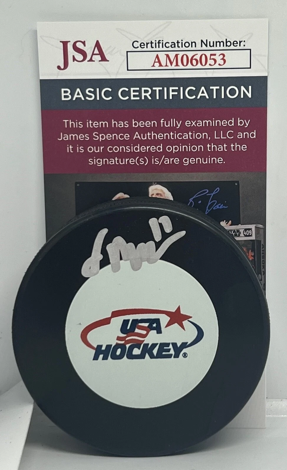 Oliver Moore Chicago Blackhawks signed Team USA Puck autographed JSA