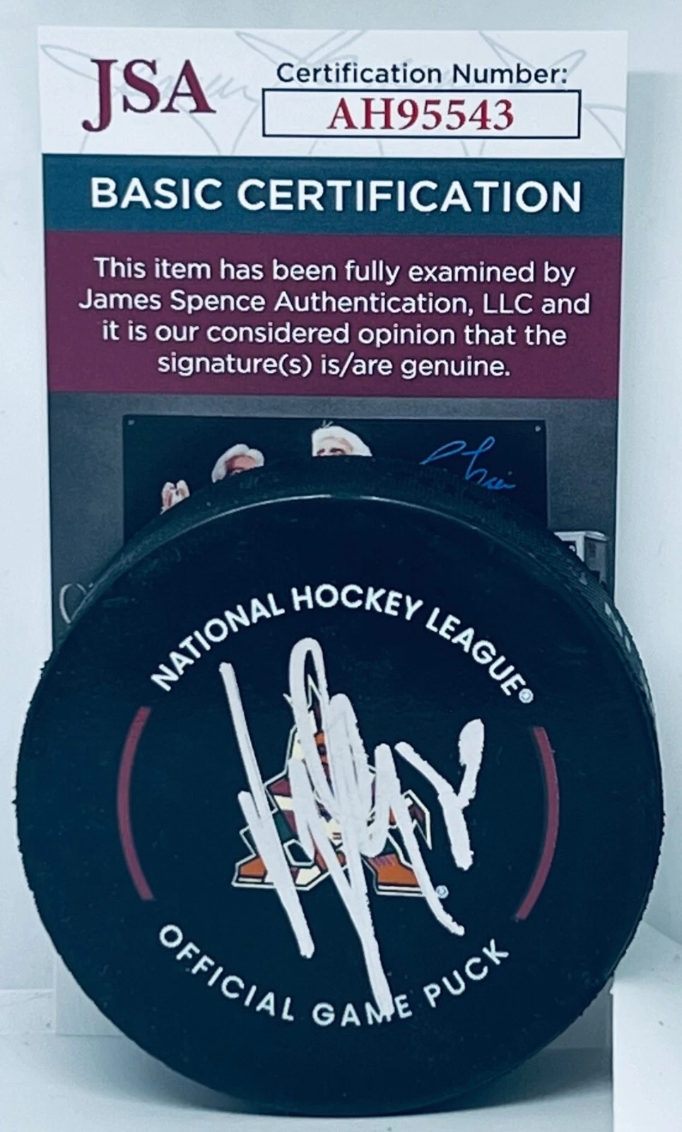 Karel Vejmelka signed Arizona Coyotes Official Game Puck autographed JSA