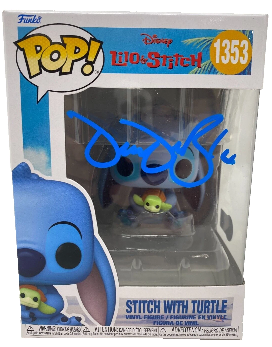 Dean DeBlois Signed Funko Pop Lilo & Stitch Stitch With Turtle Autograph BAS COA