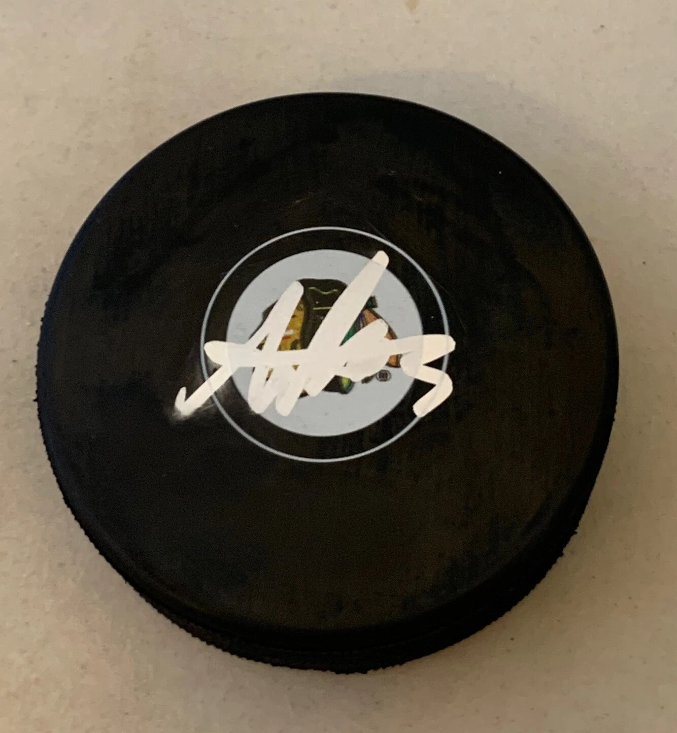 Alex Vlasic signed Chicago Blackhawks Puck autographed Hawks