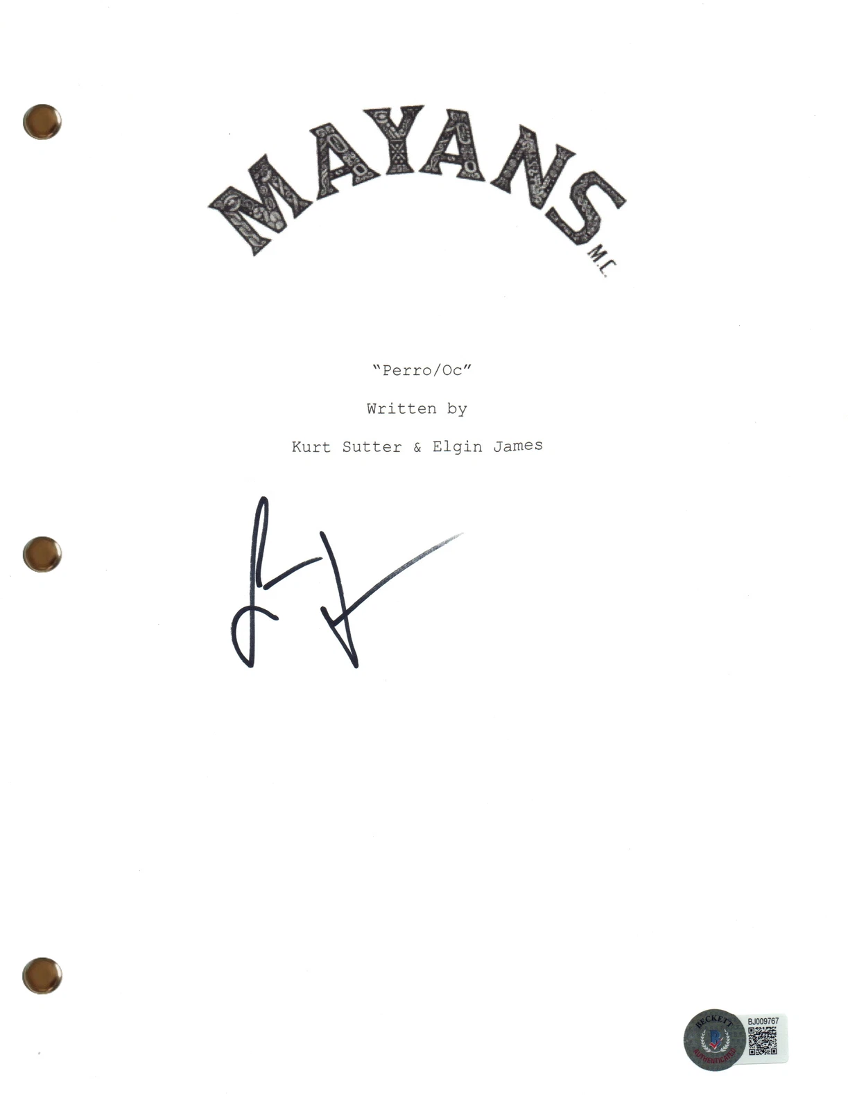 Elgin James Signed Autograph Mayans M.C. Pilot Episode Script Beckett COA