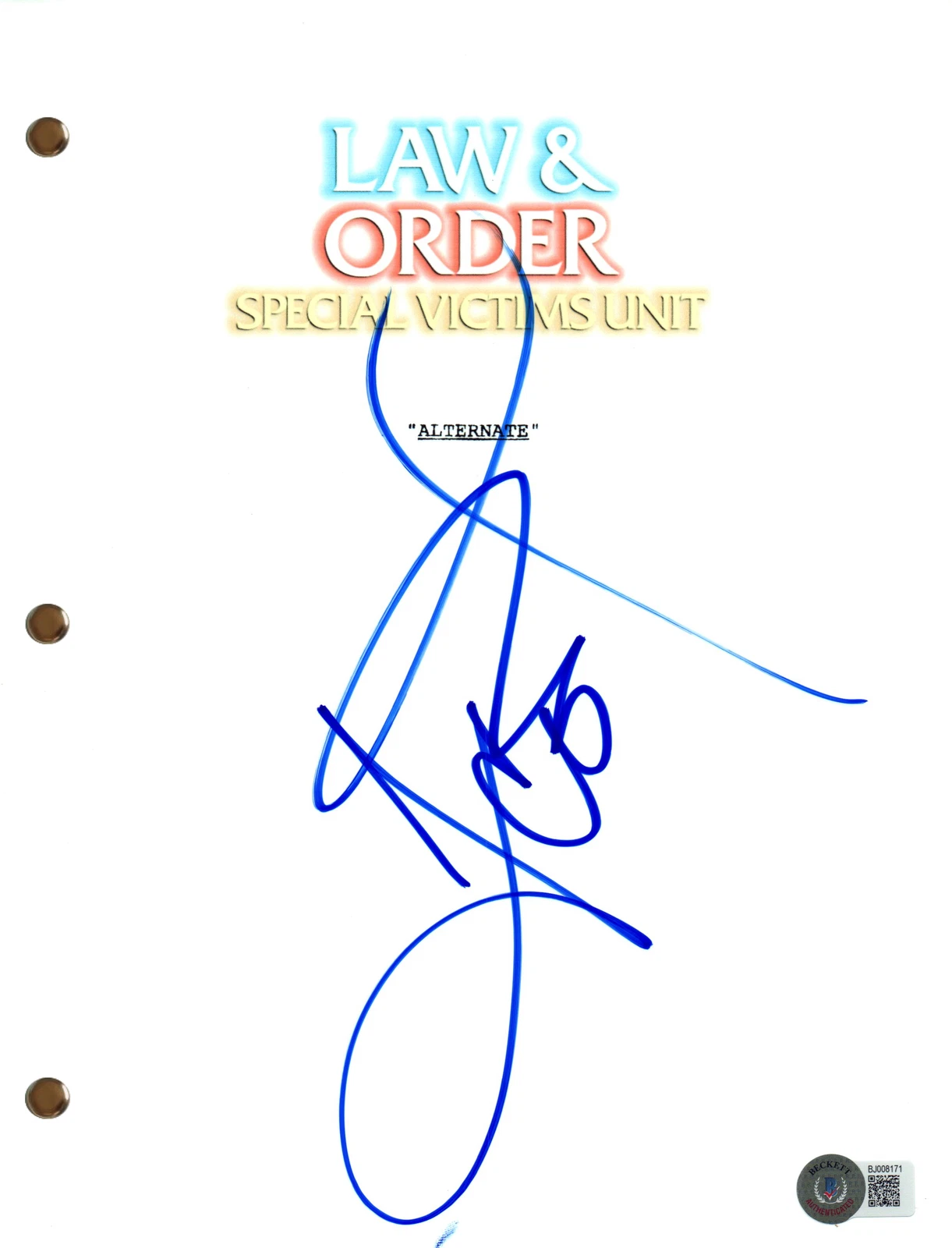 Ice-T Signed Autograph Law & Order SVU Alternate S9E1 Script Screenplay BAS COA
