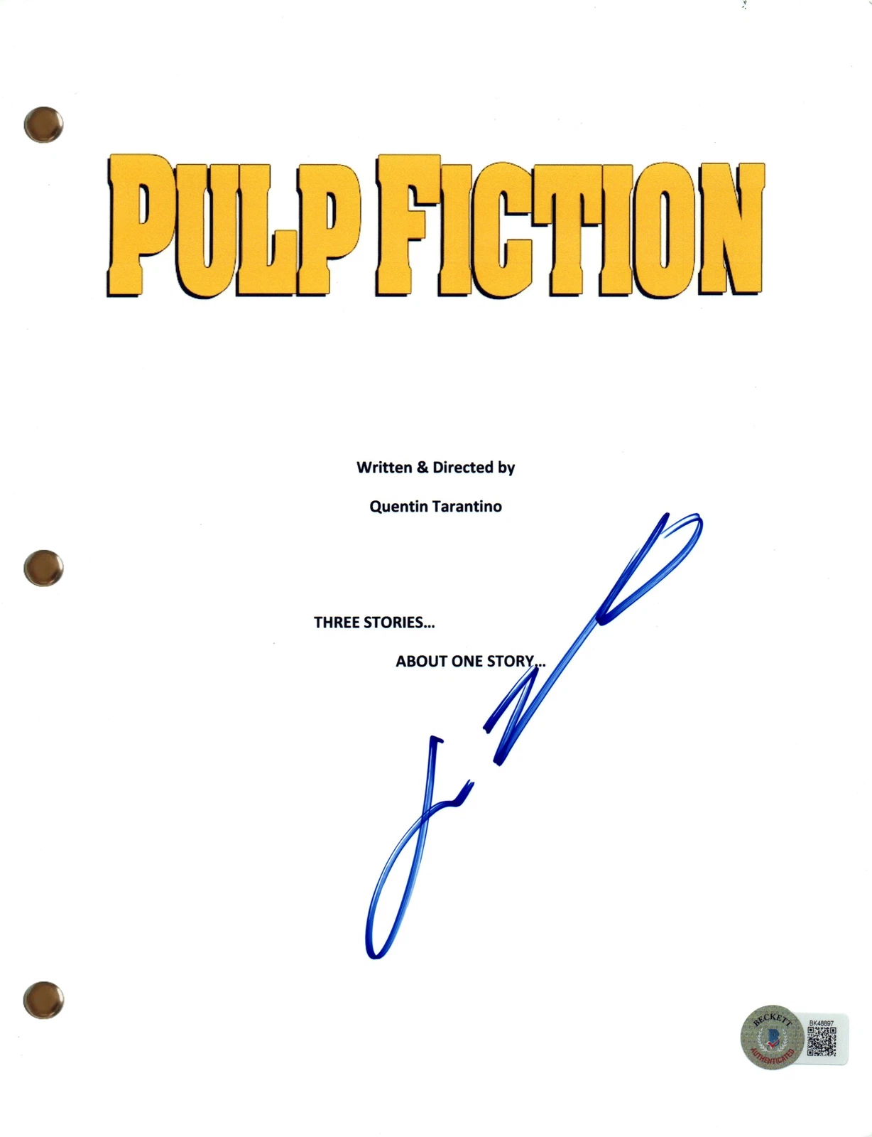 John Travolta Signed Autograph Pulp Fiction Movie Script Screenplay Beckett COA