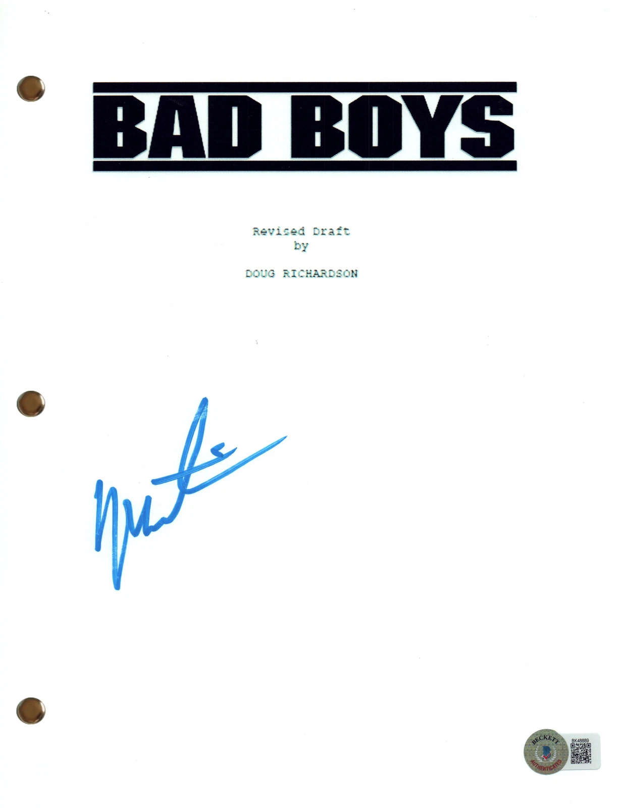 Martin Lawrence Signed Autograph Bad Boys Movie Script Screenplay Beckett COA