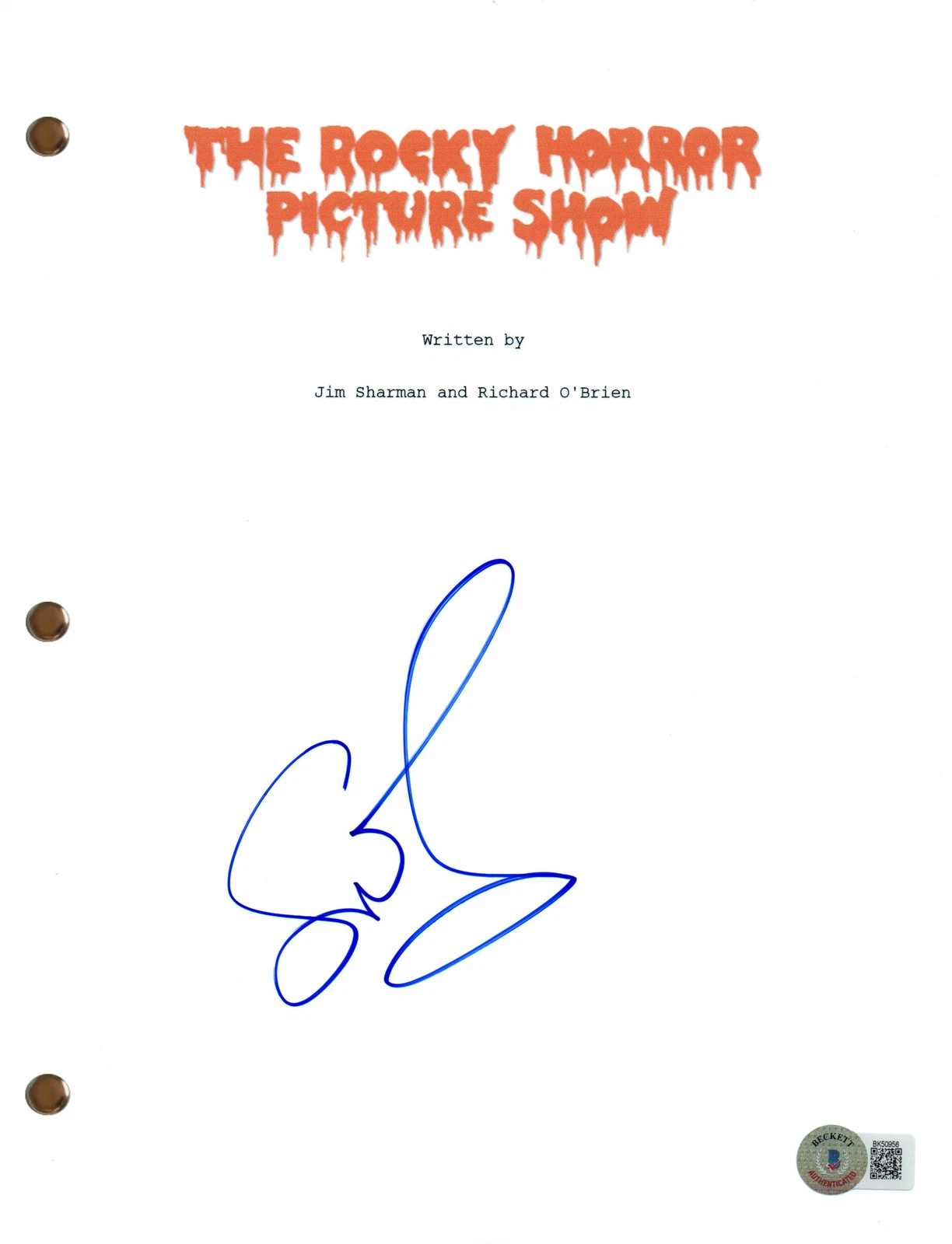 Susan Sarandon Signed Autograph Rocky Horror Picture Show Movie Script BAS COA