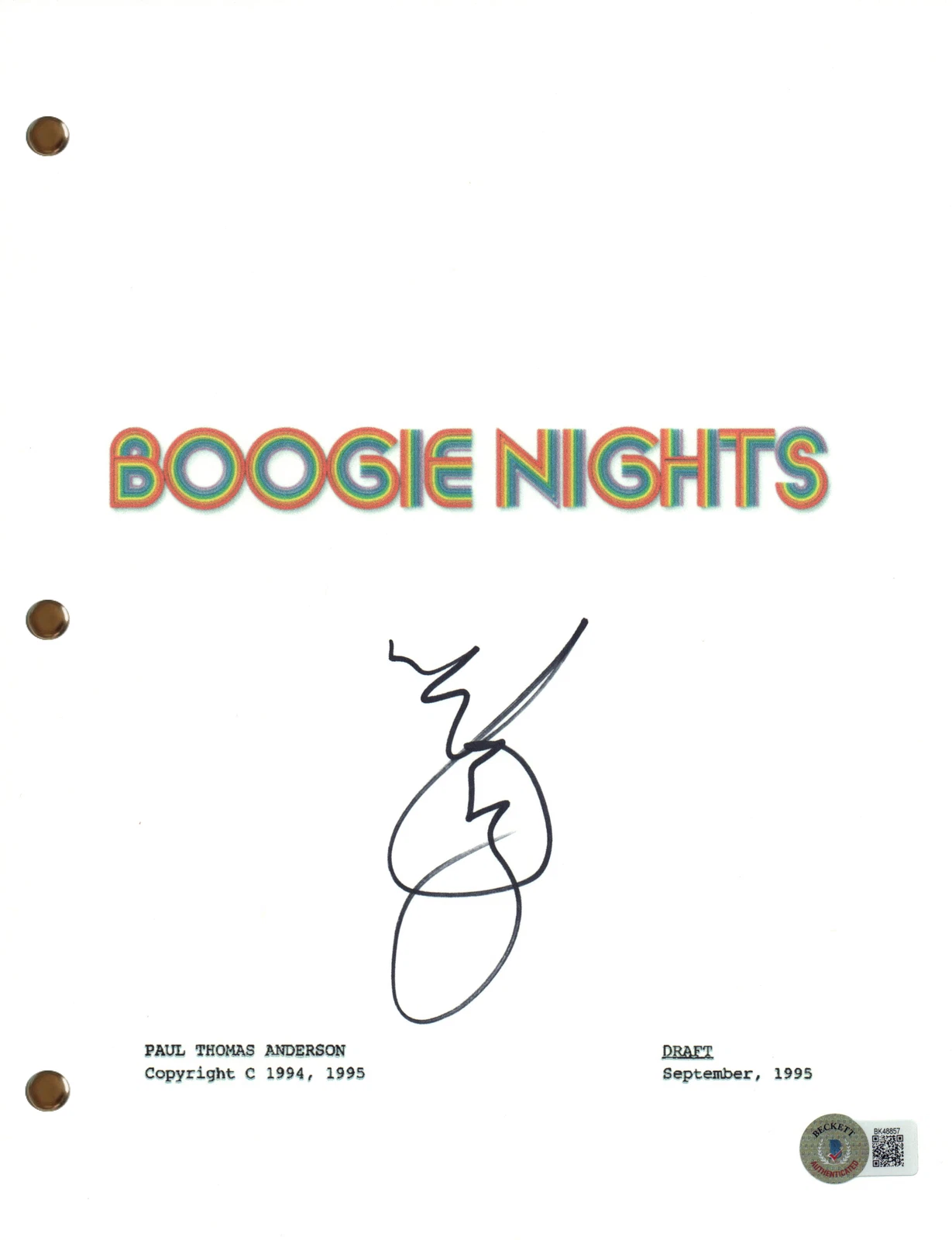 Mark Wahlberg Signed Autograph Boogie Nights Movie Script Screenplay Beckett COA
