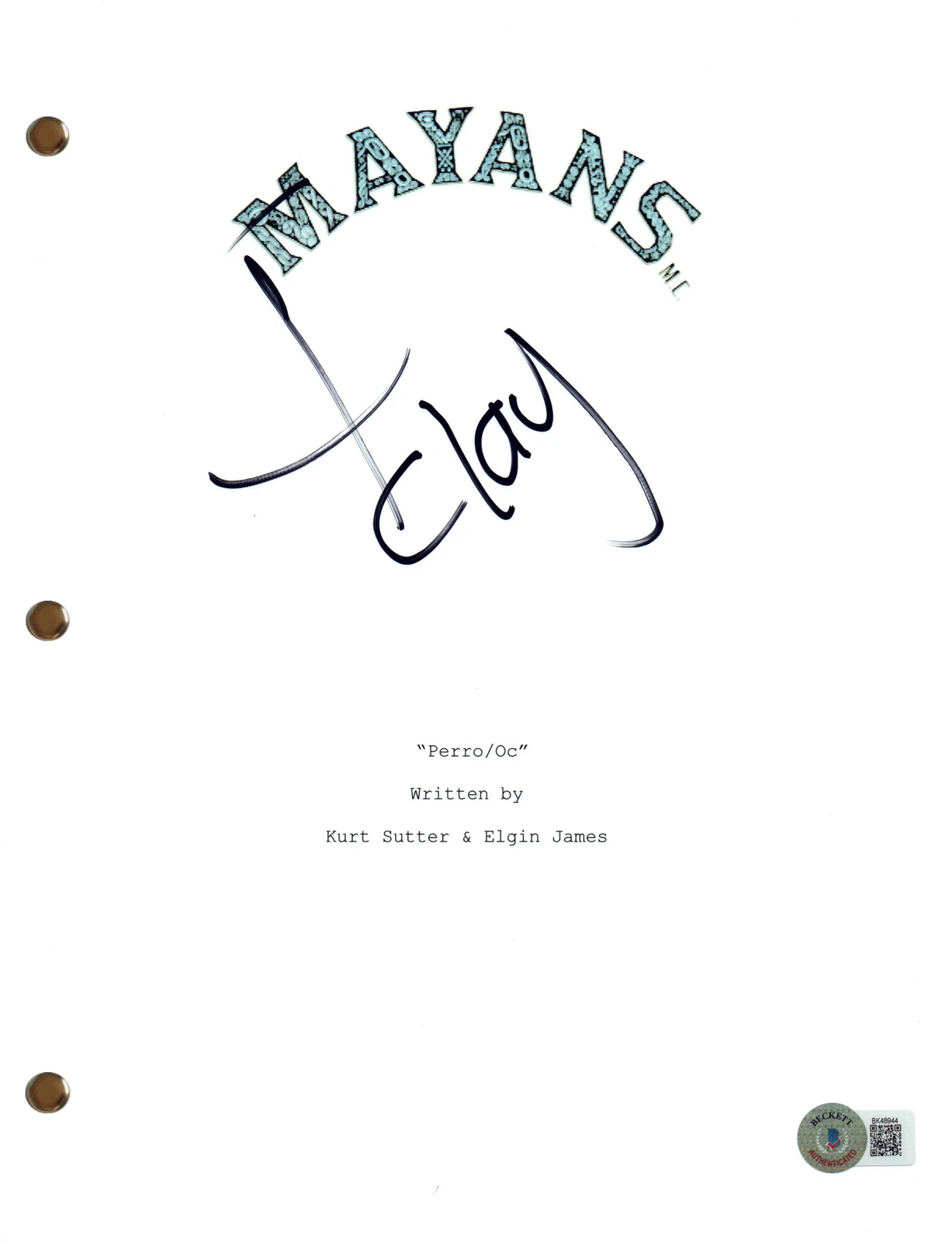 Clayton Cardenas Signed Autograph Mayans M.C. Pilot Episode Script Beckett COA