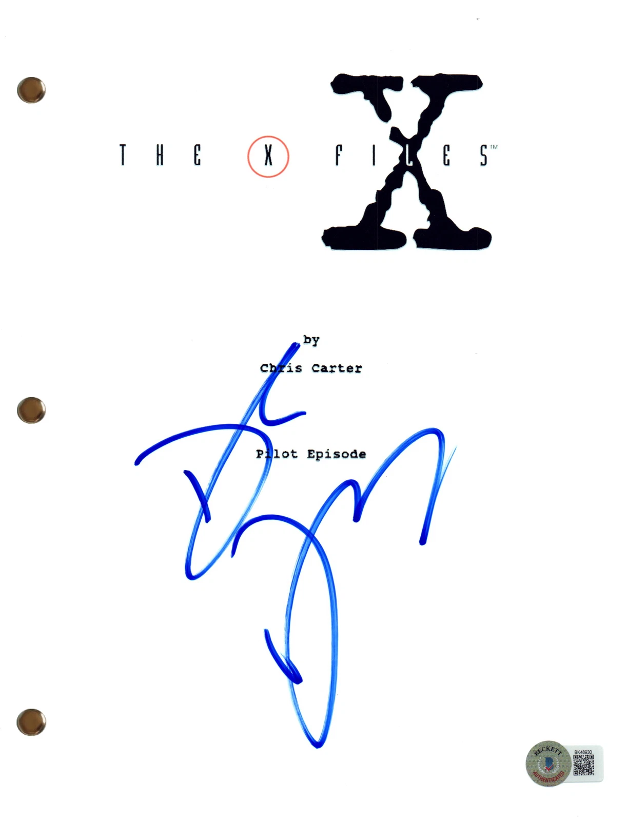 David Duchovny Signed Autograph The X-Files Pilot Script Screenplay Beckett COA