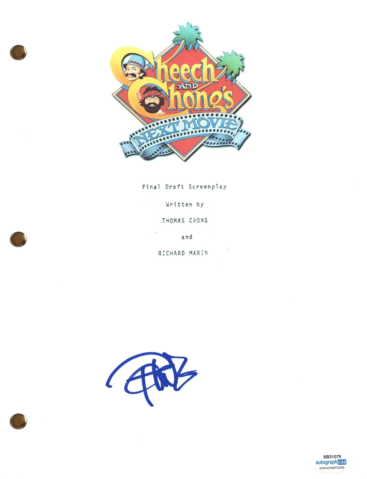Tommy Chong Signed Autograph Cheech and Chong's Next Movie Full Script ACOA COA