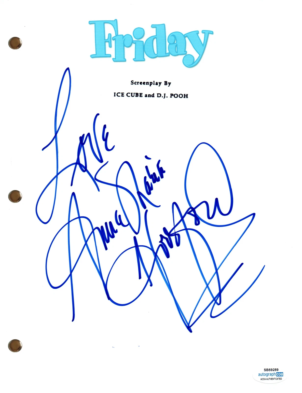 Anna Maria Horsford Signed Autograph Friday Movie Script Screenplay ACOA COA