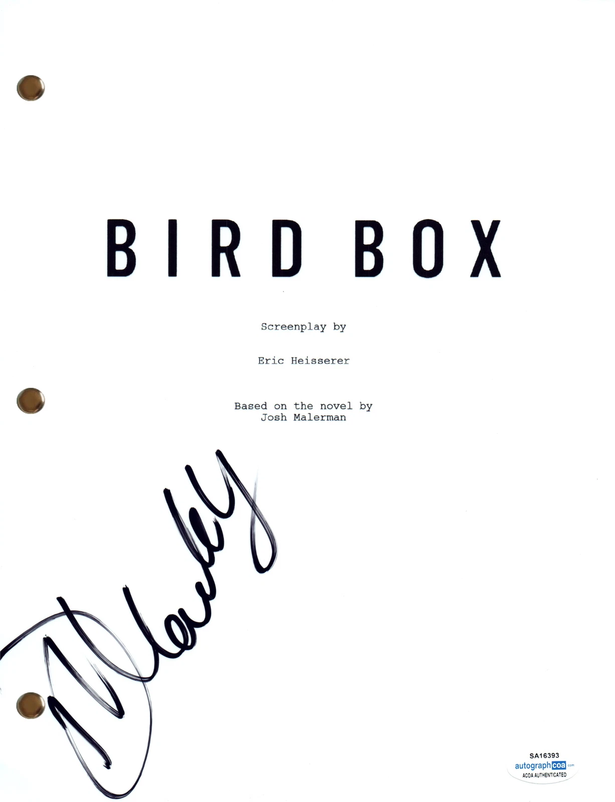 Danielle Macdonald Signed Autograph Bird Box Movie Script Screenplay Horror ACOA