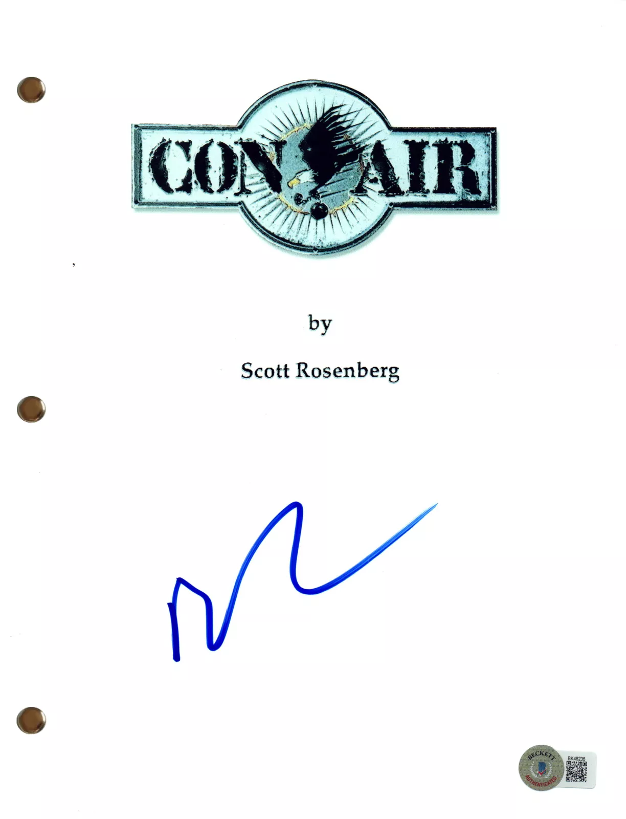 Nicolas Cage Signed Autograph Con Air Movie Script Full Screenplay Beckett COA