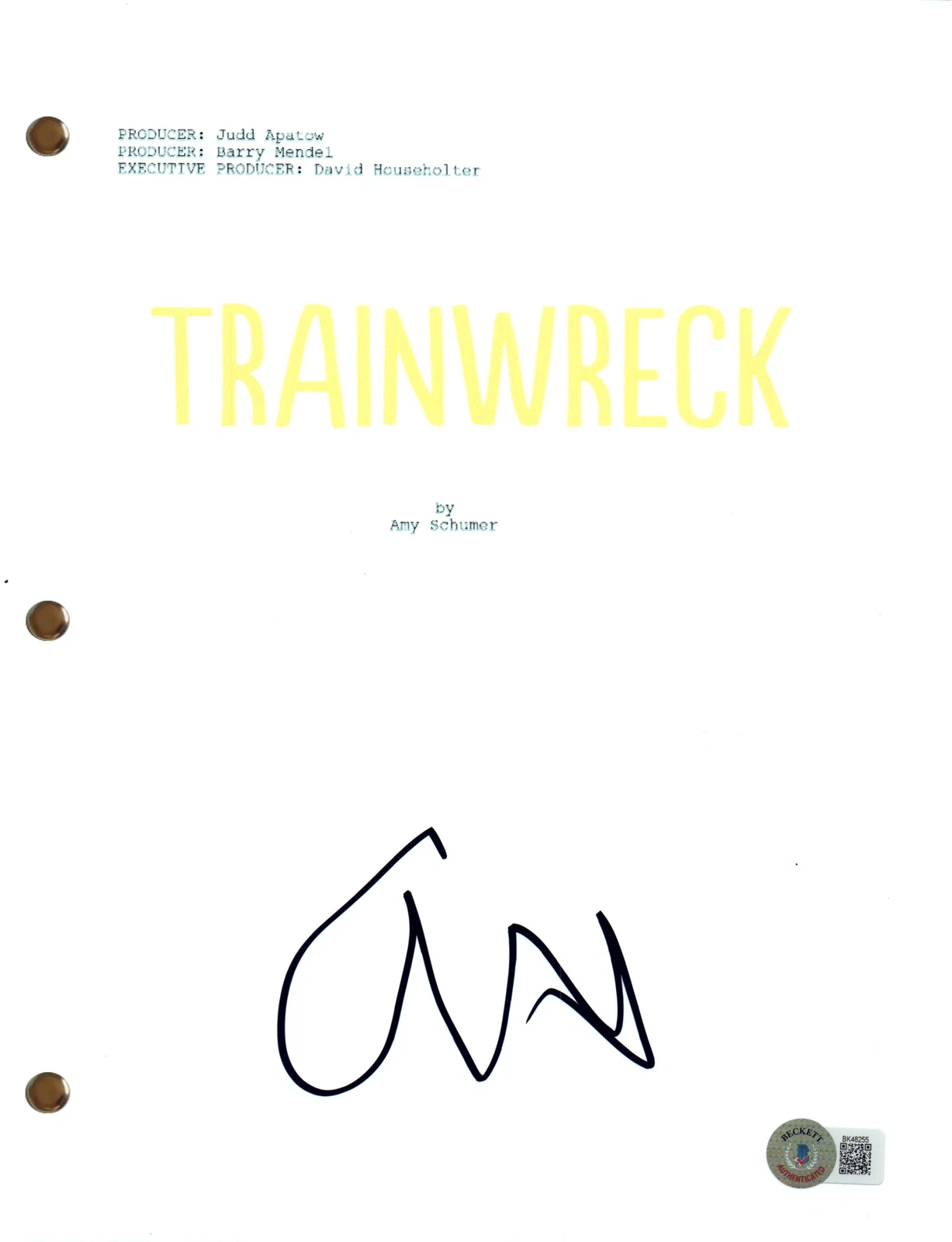 Amy Schumer Signed Autograph Trainwreck Movie Script Full Screenplay Beckett COA