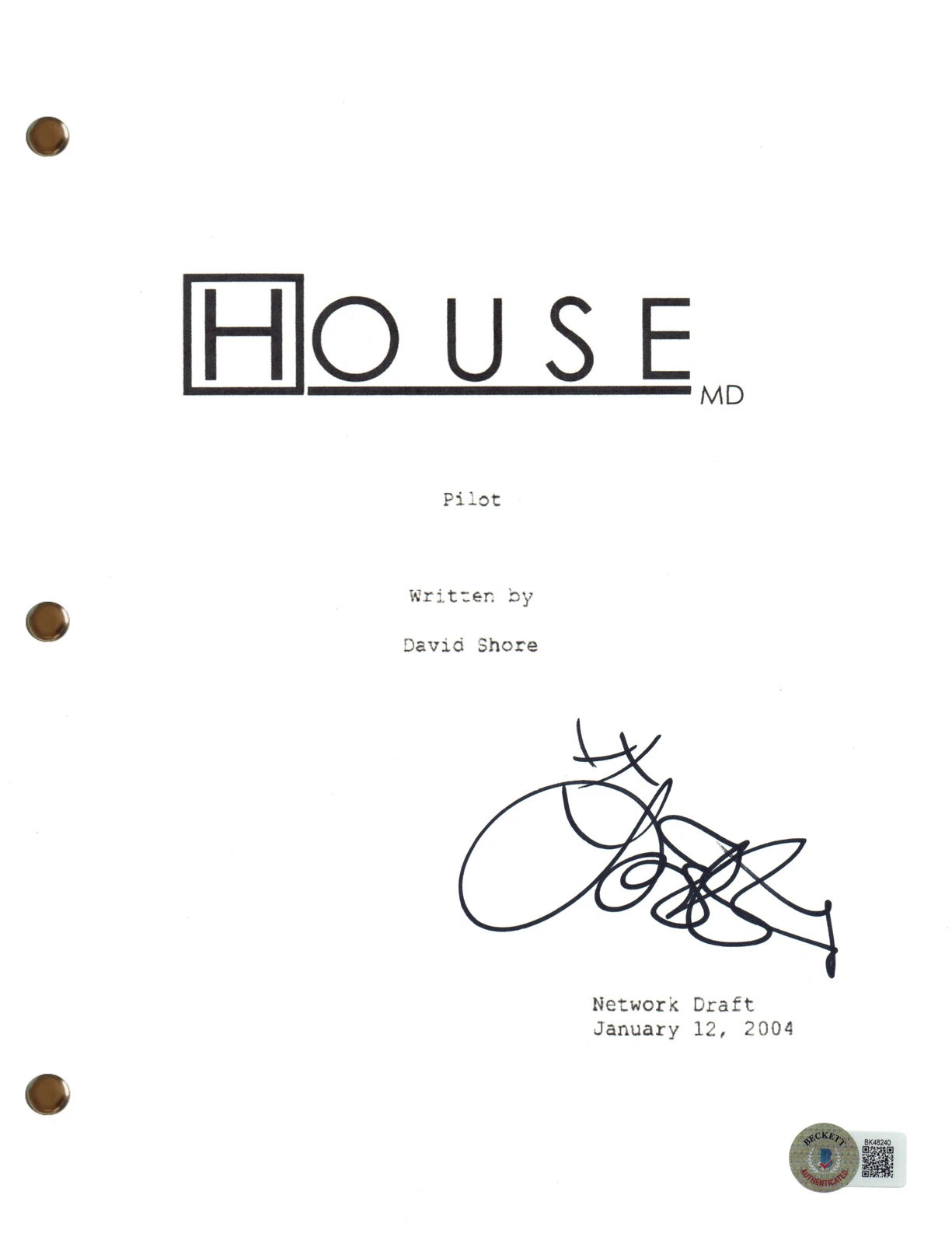 Lisa Edelstein Signed Autograph House Pilot Script Full Screenplay Beckett COA